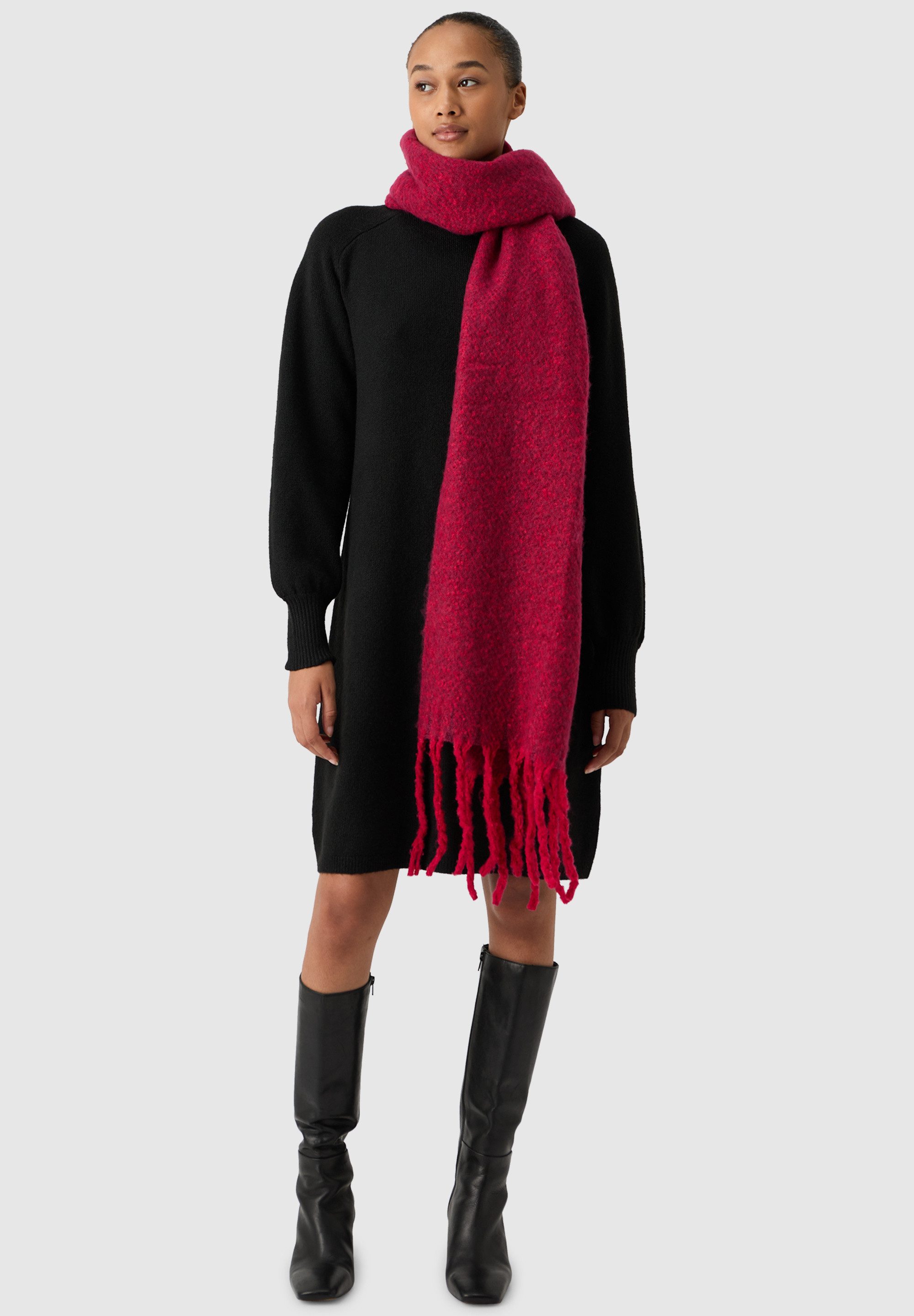 Les Lunes Strickschal Ella, vielseitig zu kombinieren, mit Fransen, flausch günstig online kaufen