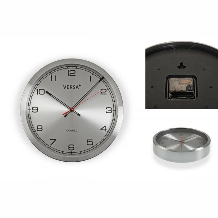 Bigbuy Uhr Wanduhr Aluminium 4 1 x 20 x 20 cm