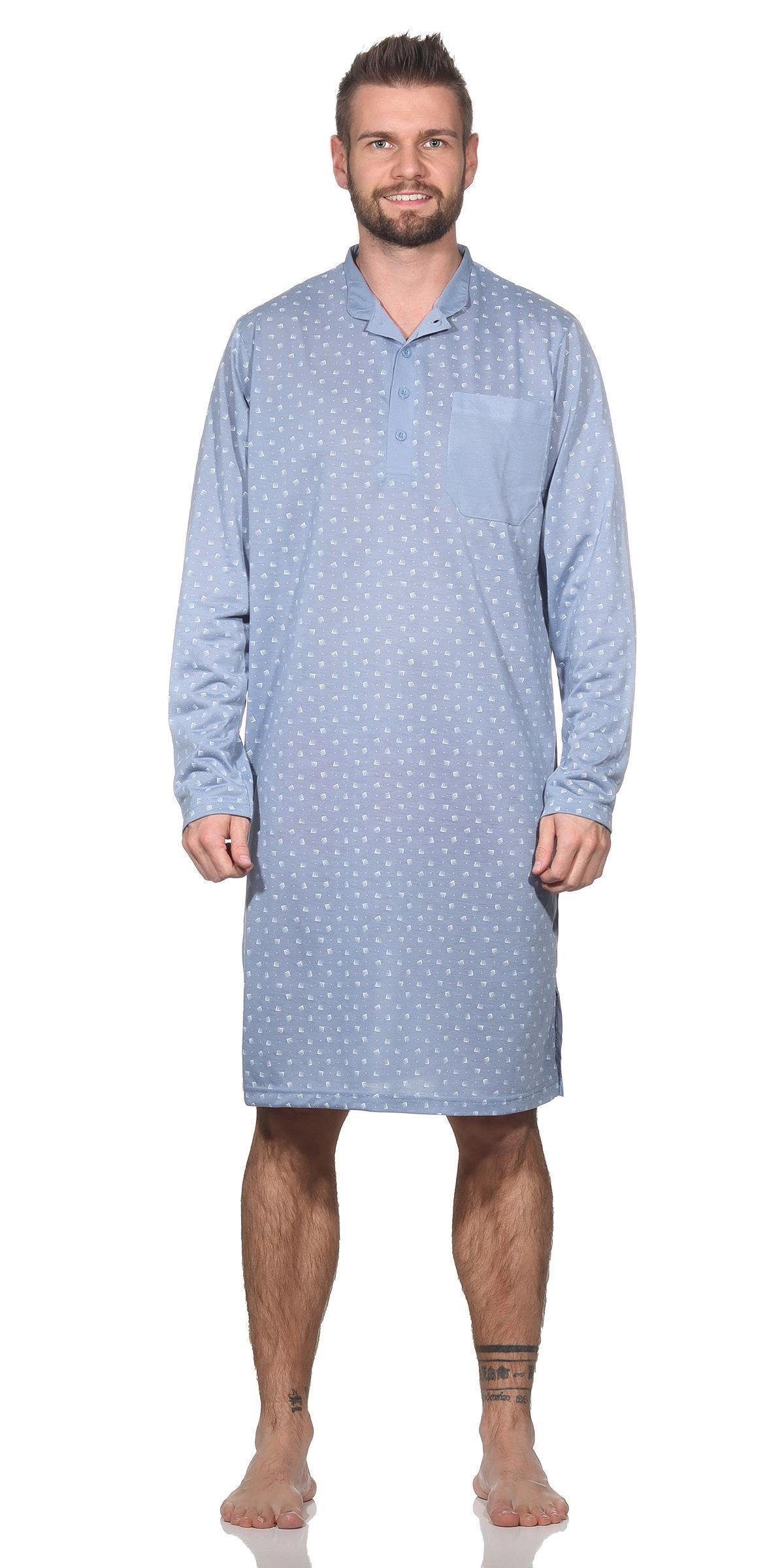 EloModa Nachthemd Herren Nachthemd langarm Sleepshirt günstig online kaufen