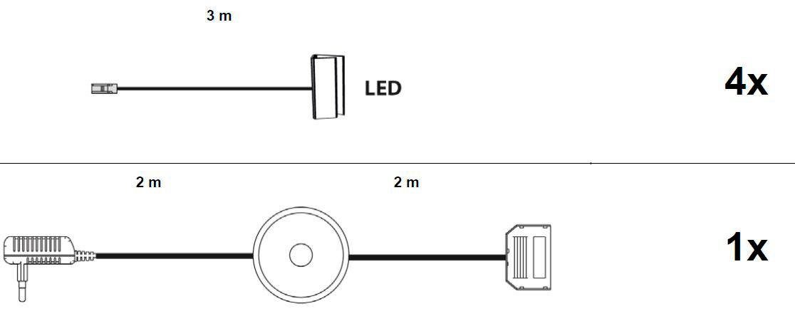 trendteam LED Schrankinnenraumbeleuchtung Glaskantenbeleuchtung,  Ein-/Ausschalter, LED fest integriert, Kaltweiß