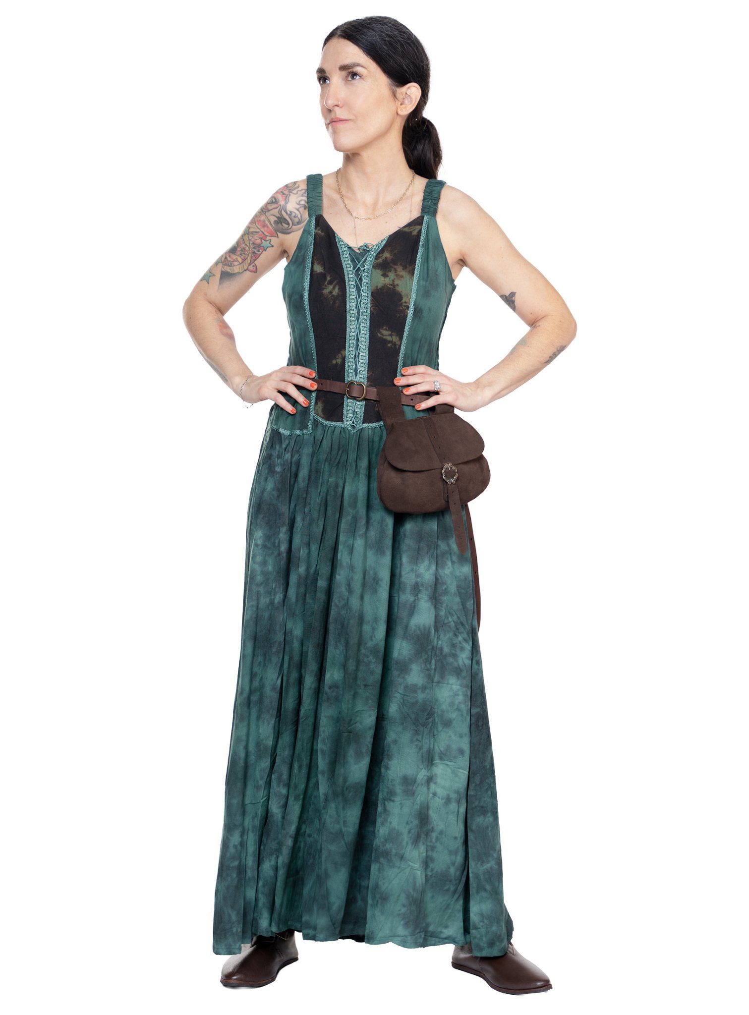 Metamorph Hexen-Kostüm Langes Mittelalter Sommerkleid grün, Hochwertige und authentische Mittelalterkleidung zu unschlagbar günst