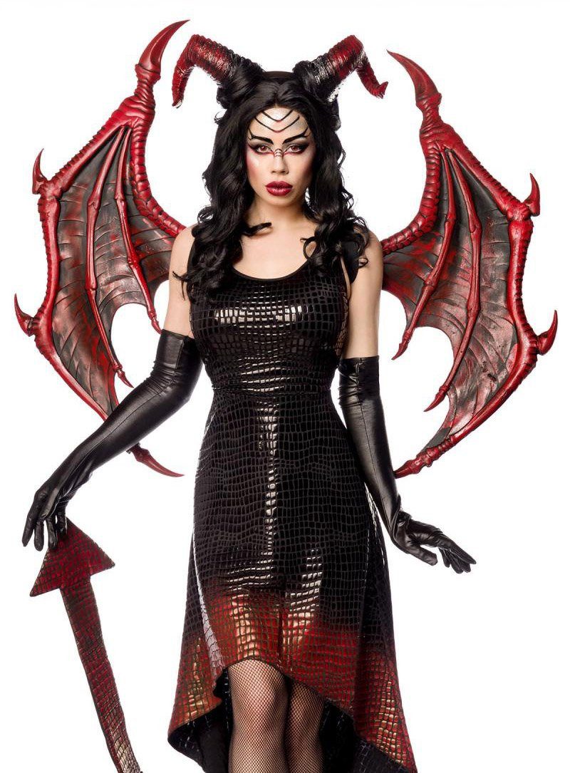 Metamorph Kostüm-Flügel Drache Gummiflügel rot - Kostümflügel für Fasching, Beeindruckend plastische Flügel für Drachen, Vampire, Dämonen und d