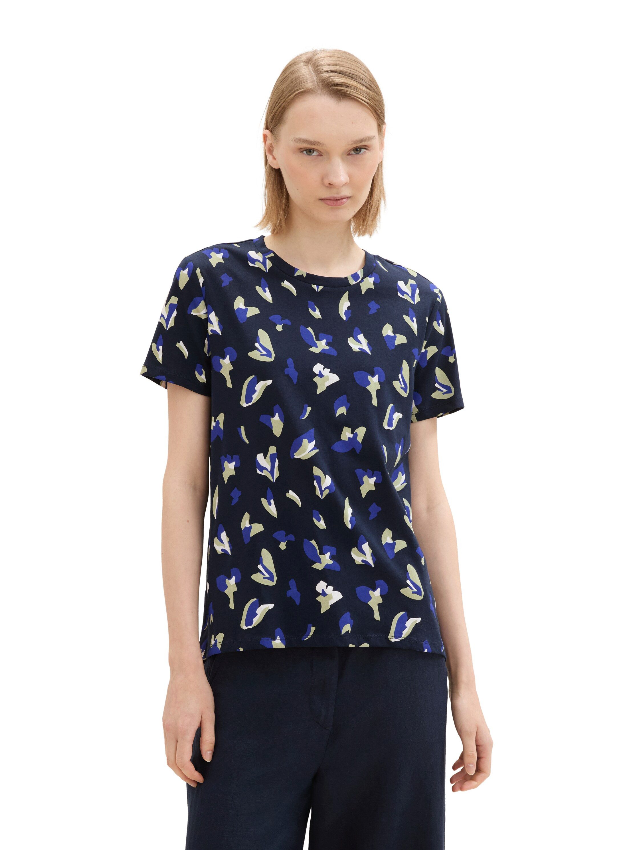 TOM TAILOR Denim Rundhalsshirt mit All-Over günstig online kaufen