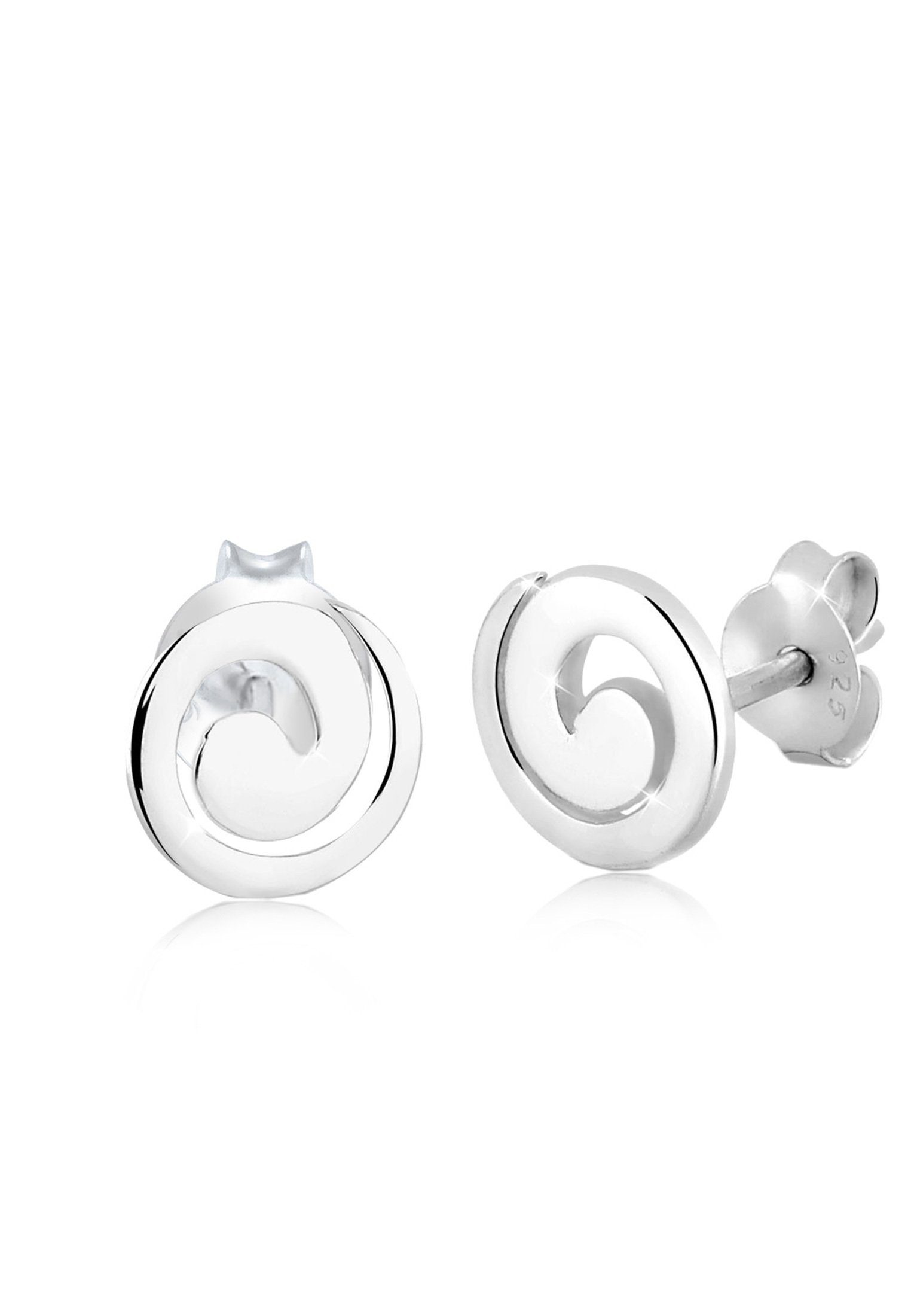 Paar Ohrstecker Spirale Geo Basic Filigran 925 Sterling Silber