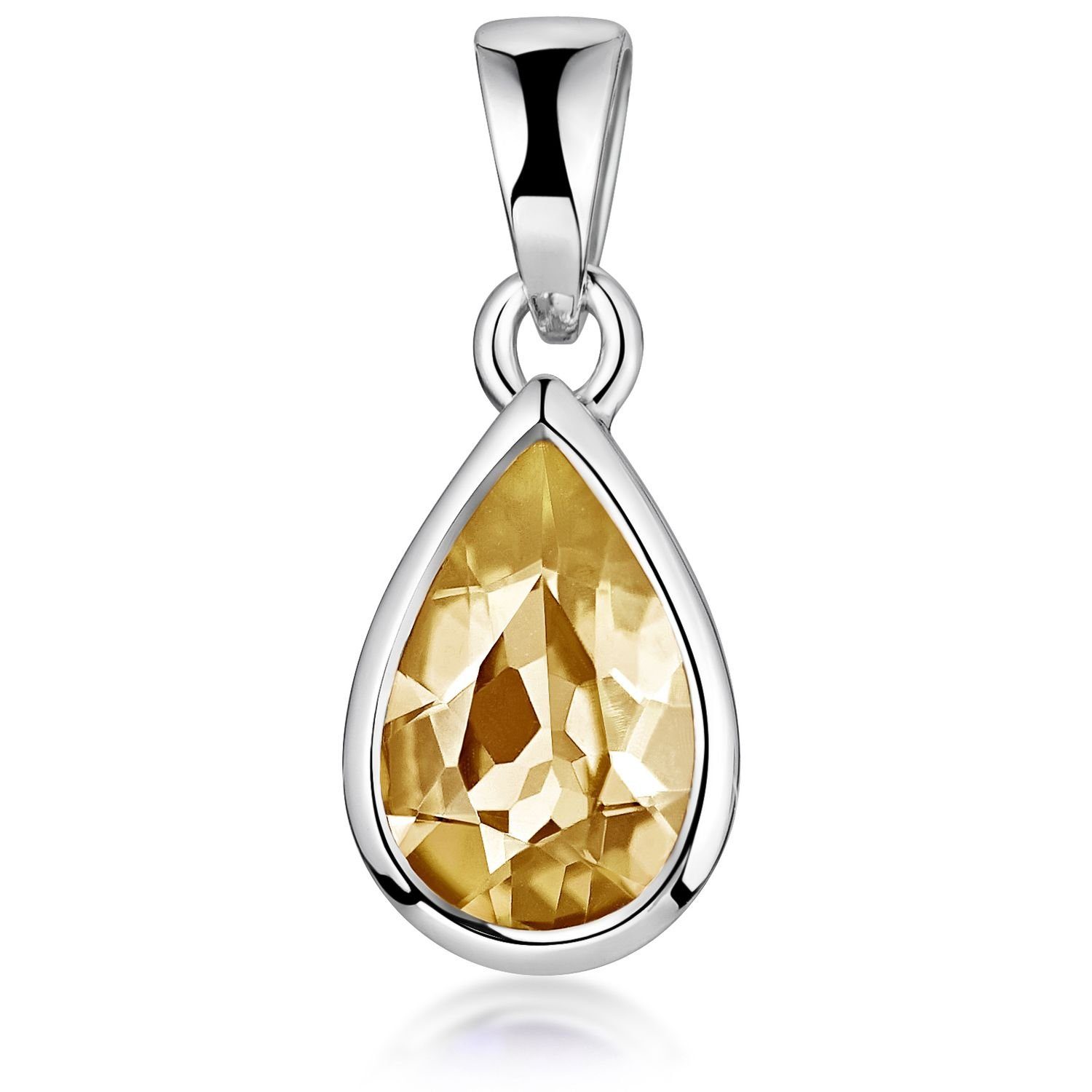 Materia Kettenanhänger Tropfen Citrin Edelstein Orange KA-274, 925 Sterling günstig online kaufen