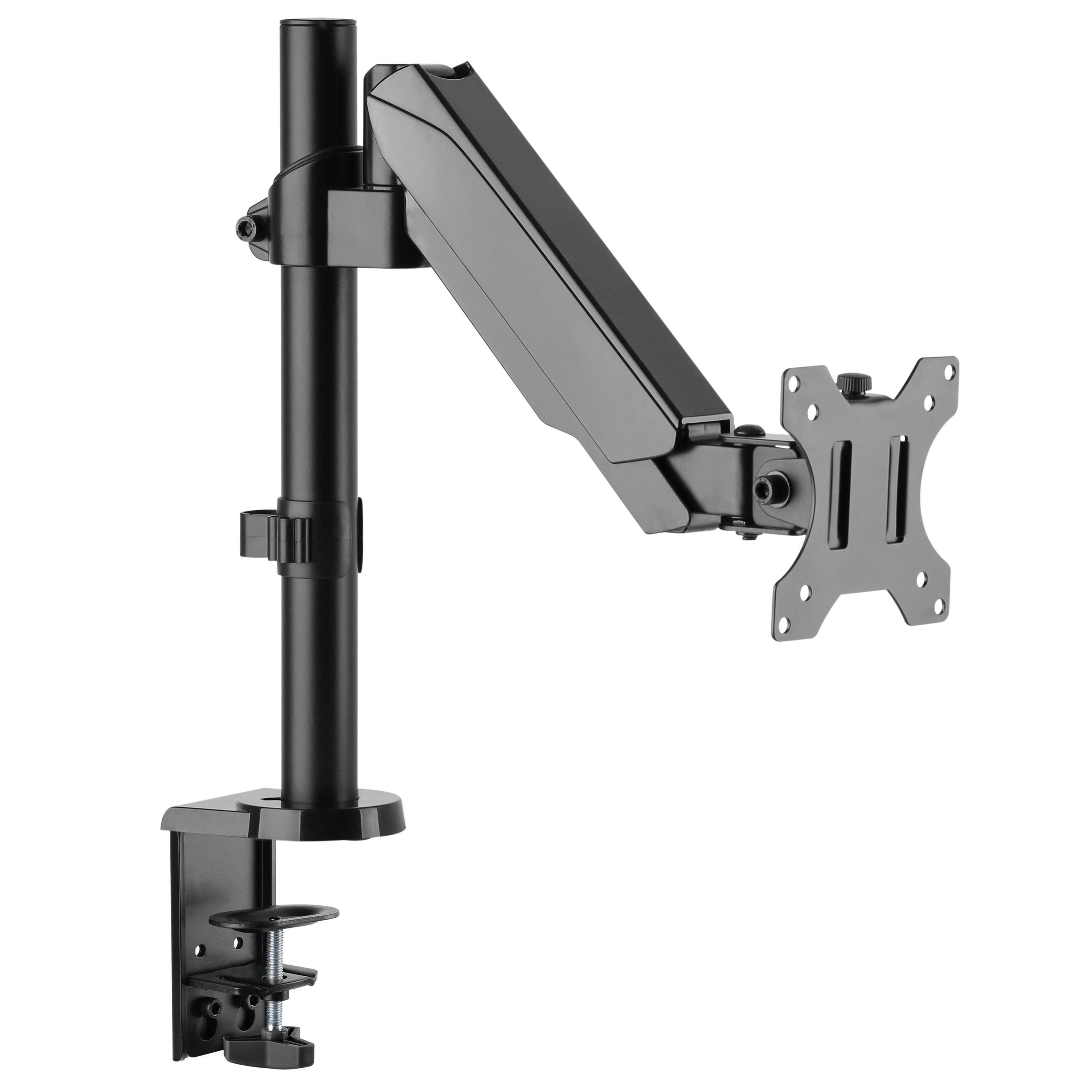RICOO Monitor-Halterung Monitor Tischhalterung mit Gasdruckfeder TS9511, (bis 32 Zoll, VESA 75x75 und 100x100, 1-tlg., 1-8 kg Belastbarkeit, von 43-81 cm (17"-32) Bildschirm-Diagonale, neigbar +35°/-35°, schwenkbar 180°, drehbar bis 360°, höhenverstellbar)