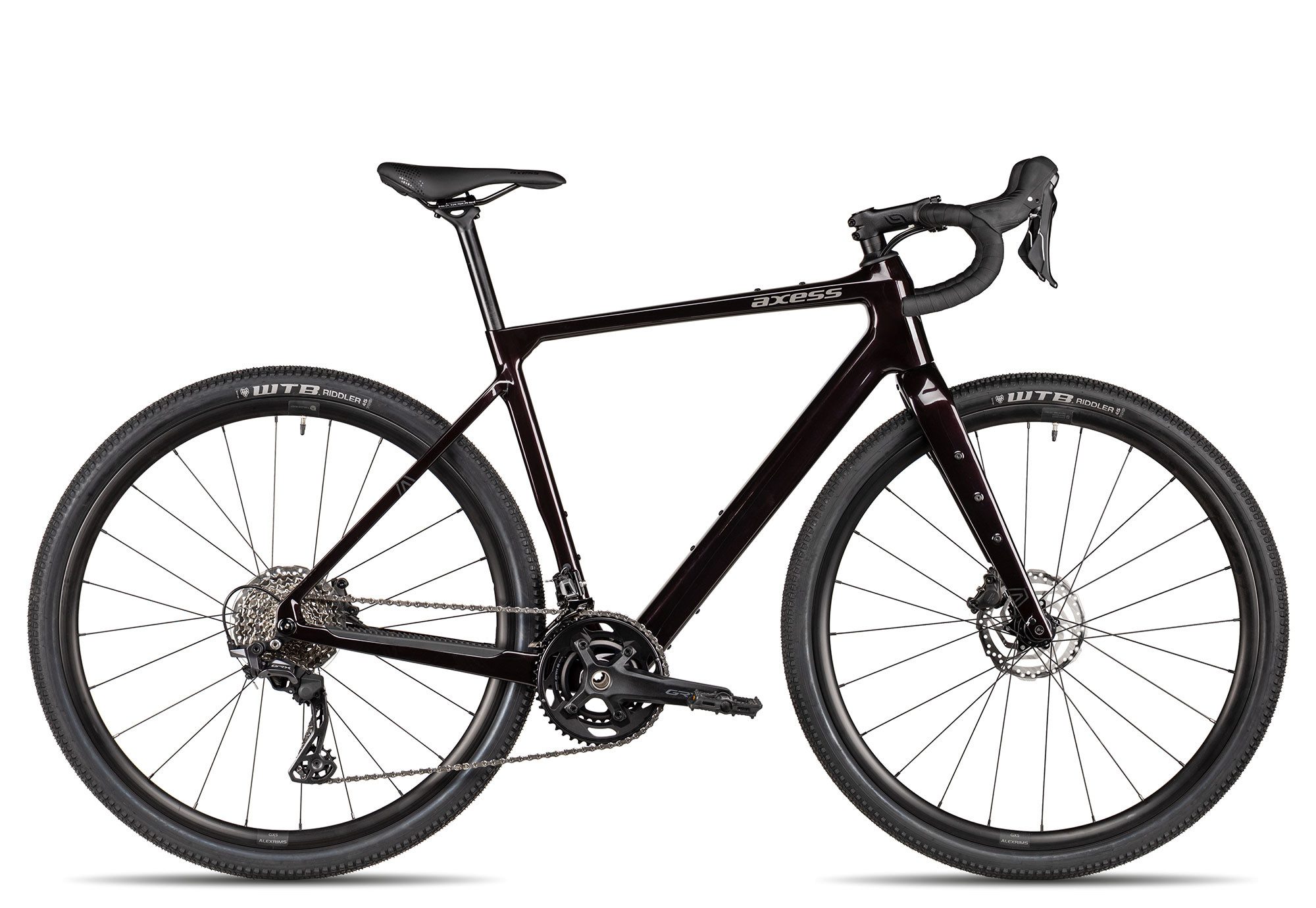 Axess Gravelbike Axess CREED CF PRO, 24 Gang Shimano GRX RD-RX820, 12-Speed, Shadow Plus Schaltwerk, Kettenschaltung, hydraulische Scheibenbremse rot/orange