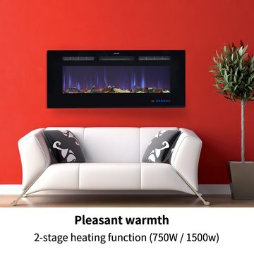 VIK Elektrokamin MX283186AAS, VIK In Wall Electric Fireplace 36 /42 inch 13 crystal effects 13 flame effects Wall Installation AdjustableThermostat Control 2 Heat Settings Safety Cut-Out System