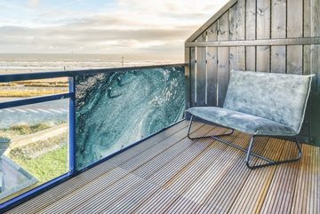 MuchoWow Balkonsichtschutz Edelsteine - Blau - Natur - Marmor - Abstrakt (1-St) Balkonbanner, Sichtschutz für den Balkon, Robustes und wetterfest