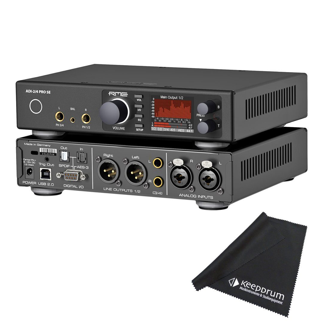 RME Audio RME ADI-2/4 Pro SE Sonderedition AD/DA Wandler mit Mikrofasertuch Digitales Aufnahmegerät