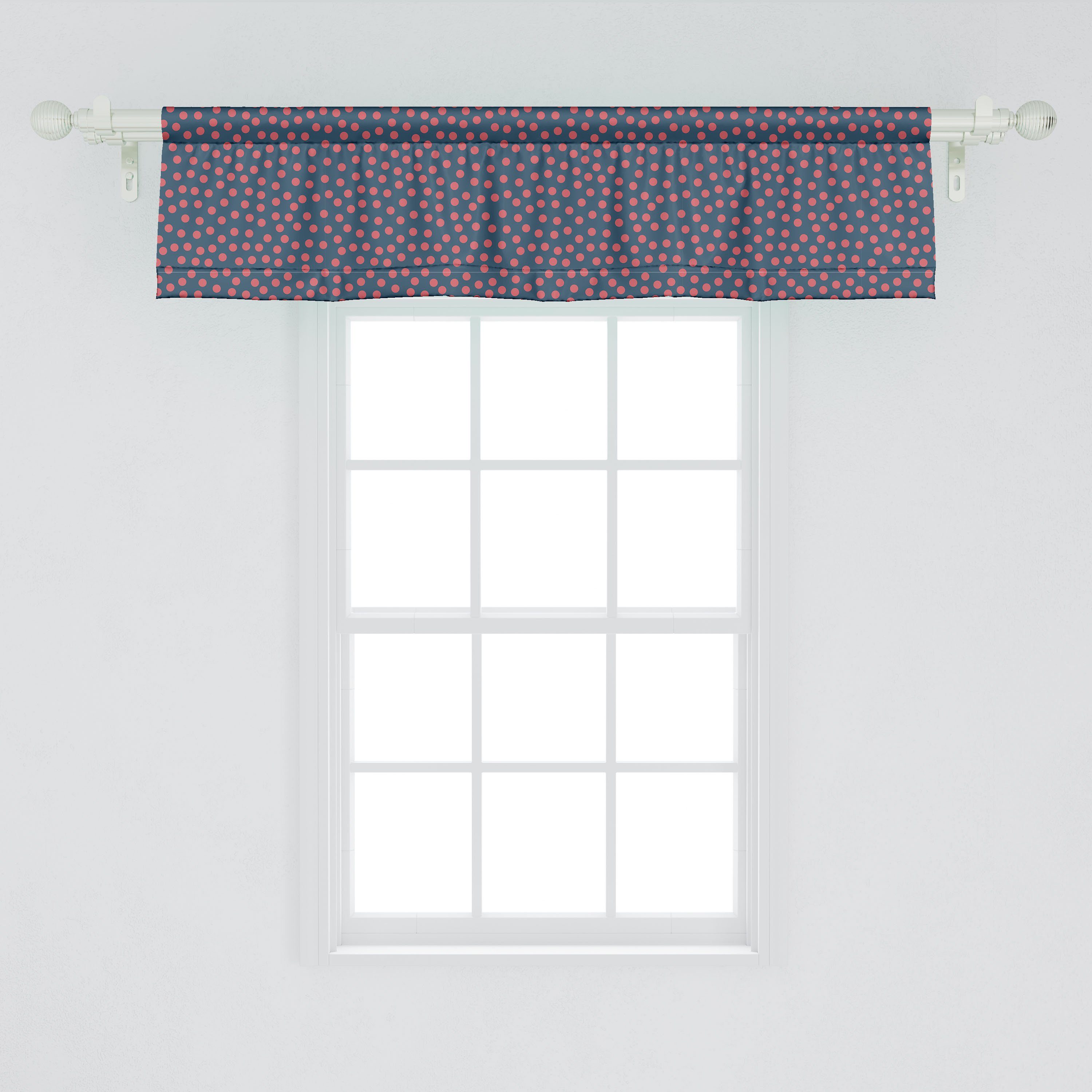 Scheibengardine Vorhang Volant Schlafzimmer Dekor Zufällige Retro Stangentasche, Microfaser, Punktmuster für mit Küche Verunstaltungen Abakuhaus
