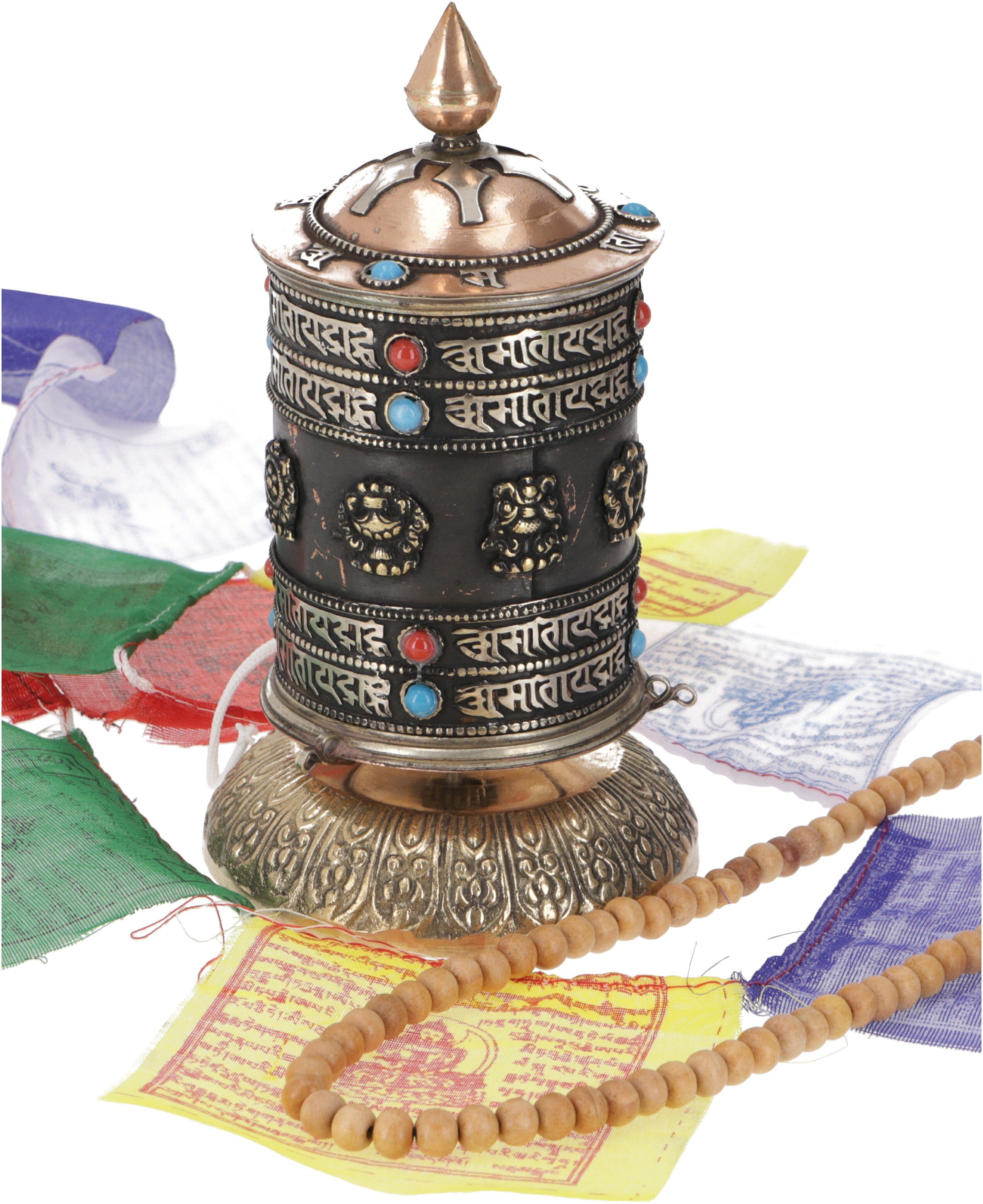 Guru-Shop Dekoobjekt Tibetische Gebetsmühle 18 cm
