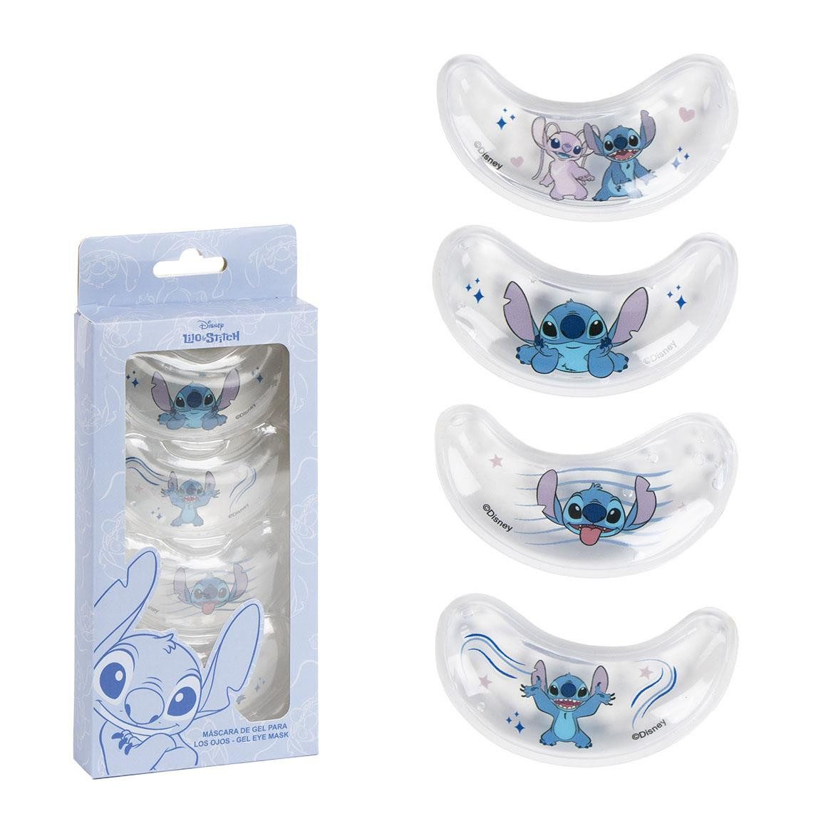 Disney Augenpads Stitch & Angel Gel-Augenmaske, 4er Pack Pads Wiederverwendbar, 4-tlg.