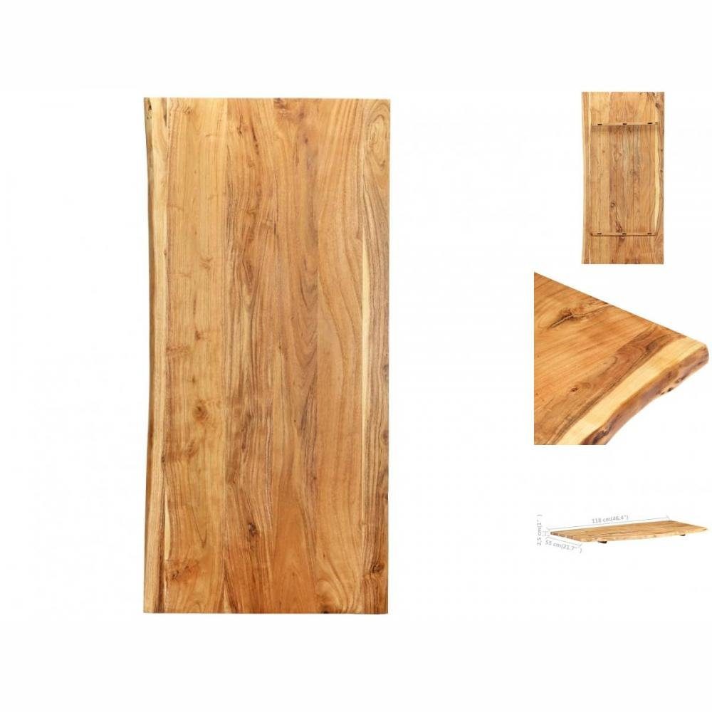 vidaXL Badezimmer-Set Badezimmer-Waschtischplatte Massivholz 118x55x2,5 Akazie cm