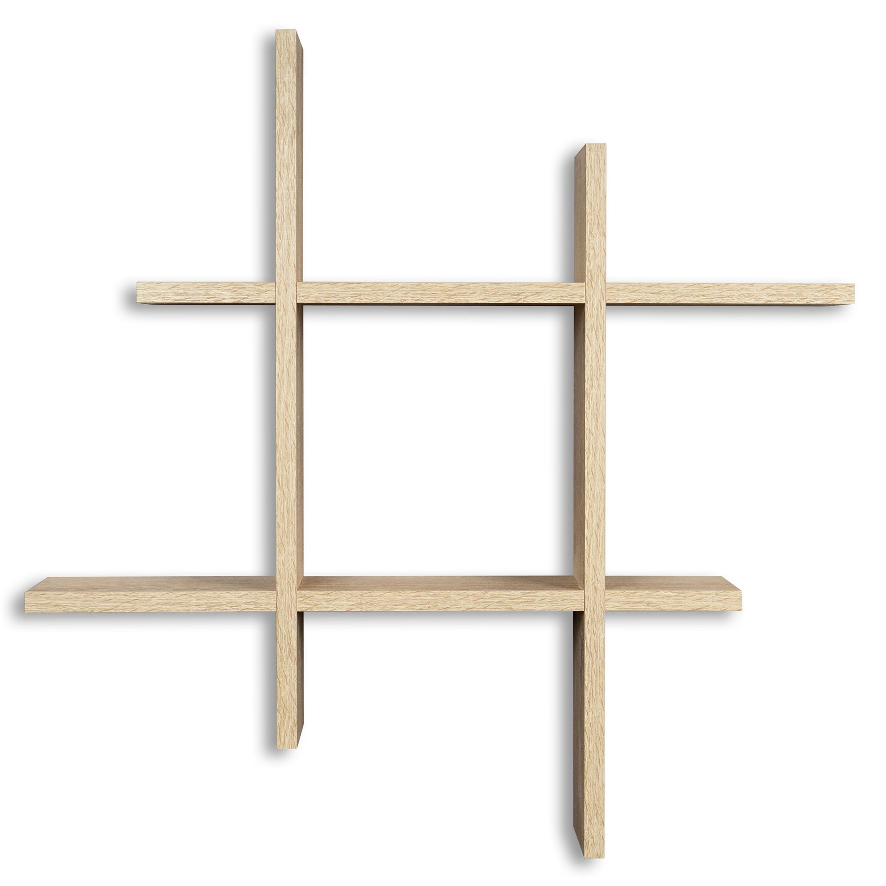 Levandeo® Wandregal, levandeo Hashtag Regal 75x75cm Wandregal Holz Sonoma Eiche | Wandregale