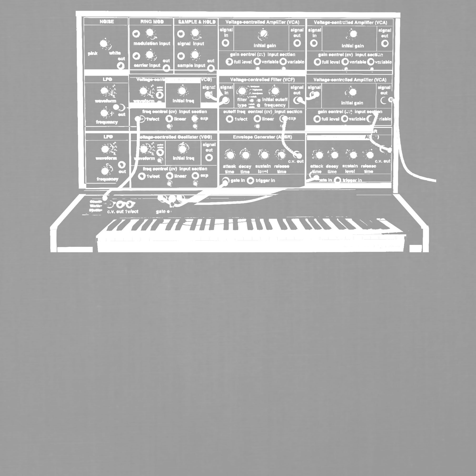 Kurzarmshirt Formatee Grau Musiker Herren Vintage (1-tlg) - Elektronische Synthesizer T-Shirt Quattro Heather