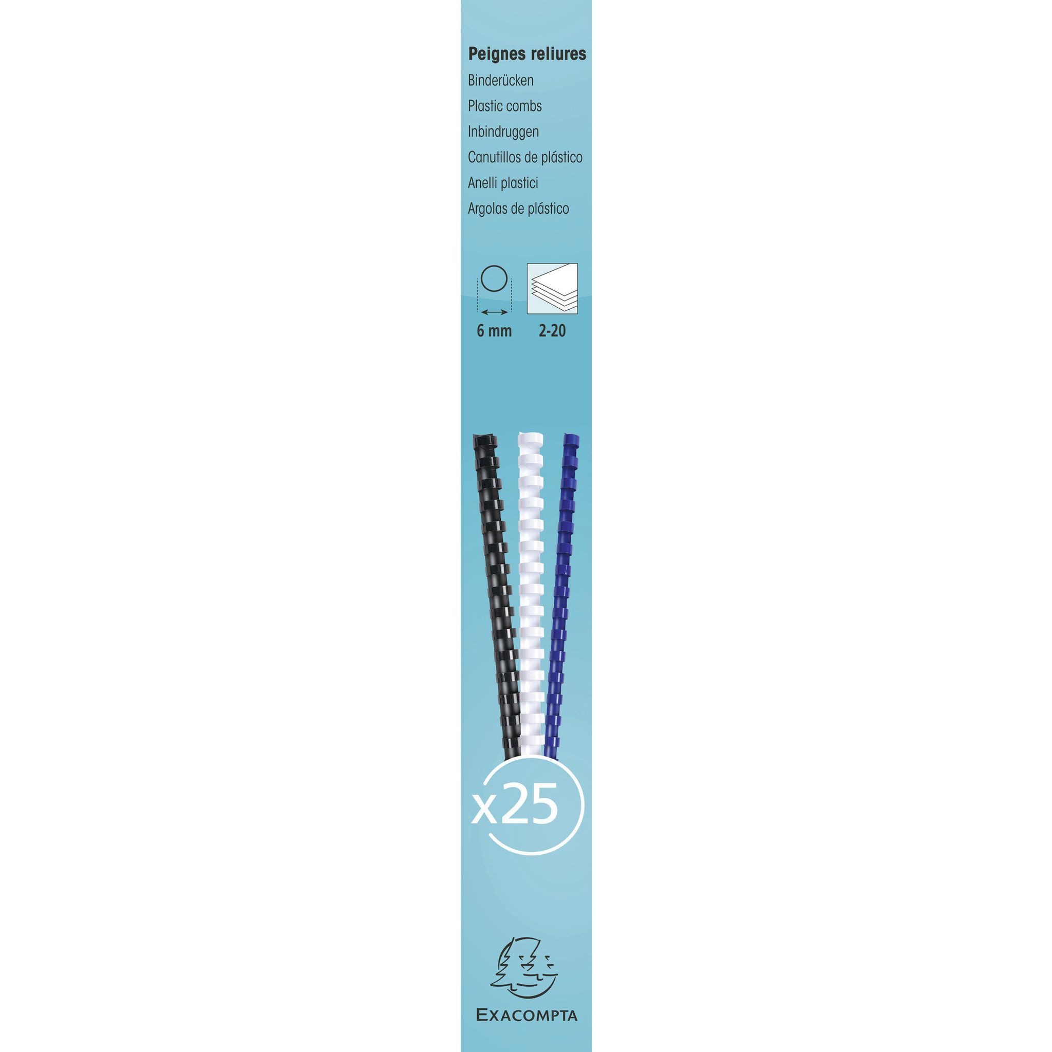 EXACOMPTA Bindegerät Exacompta 25 plast. binderücken 6mm A4 weiß