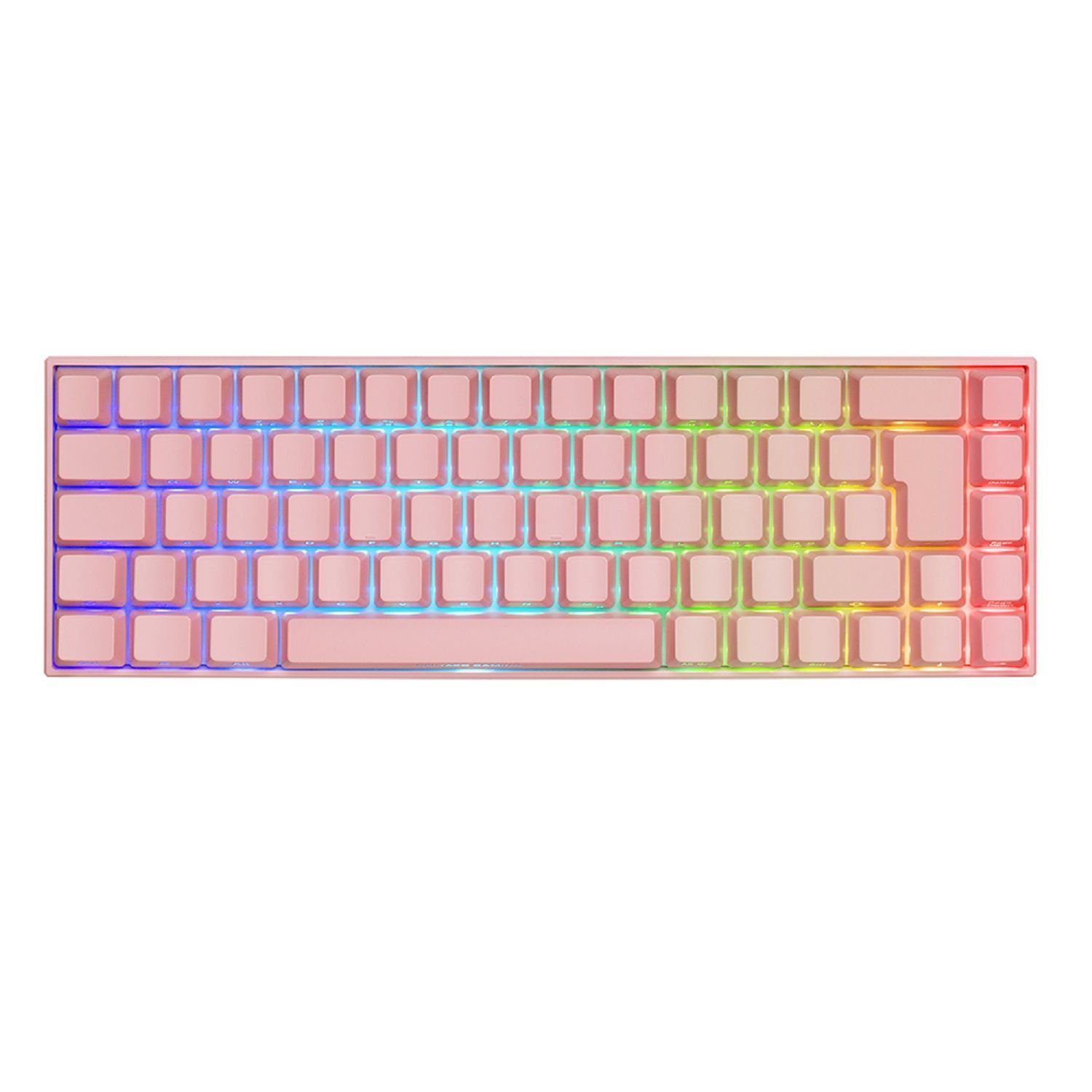 Tastatur Gaming 5 rosa, Layout (mit / Herstellergarantie) RGB-Beleuchtung, pink Jahre Drahtlose Mechanische inkl. DELTACO Gaming-Tastatur Deutsches