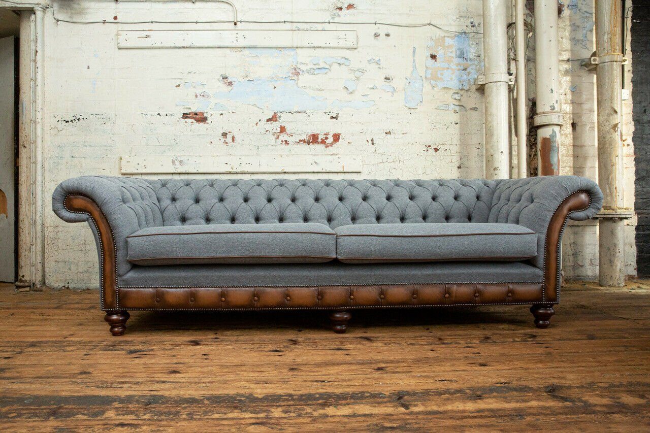 Chesterfield-Sofa, Chesterfield JVmoebel Sofa Sitzer cm 265 4 Design Couch Sofa