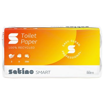 Satino SMART Toilettenpapier Satino Smart Toilettenpapier Kleinrollen 2-lagig 250 Blatt (64-St)