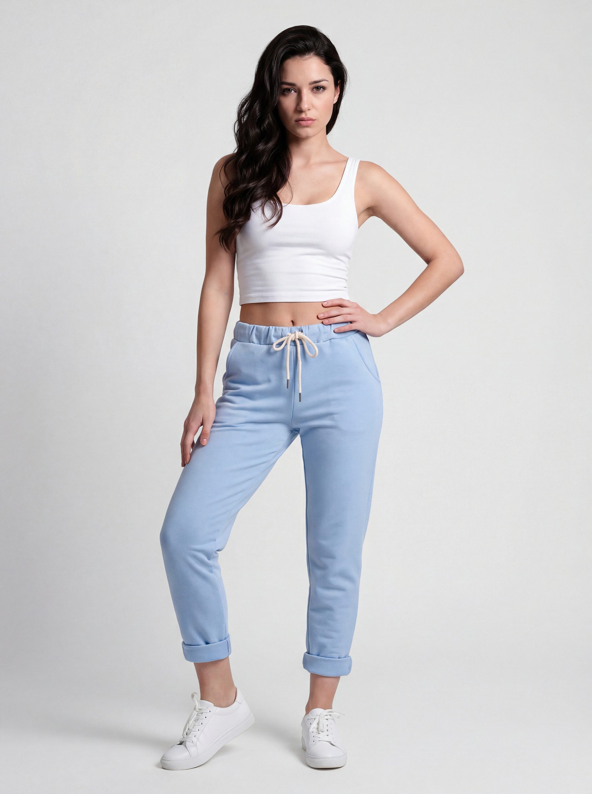 PEKIVESSA Jogger Pants Jersey Schlupfhose Sweathose mit Taschen aus elastischem Jerseymaterial