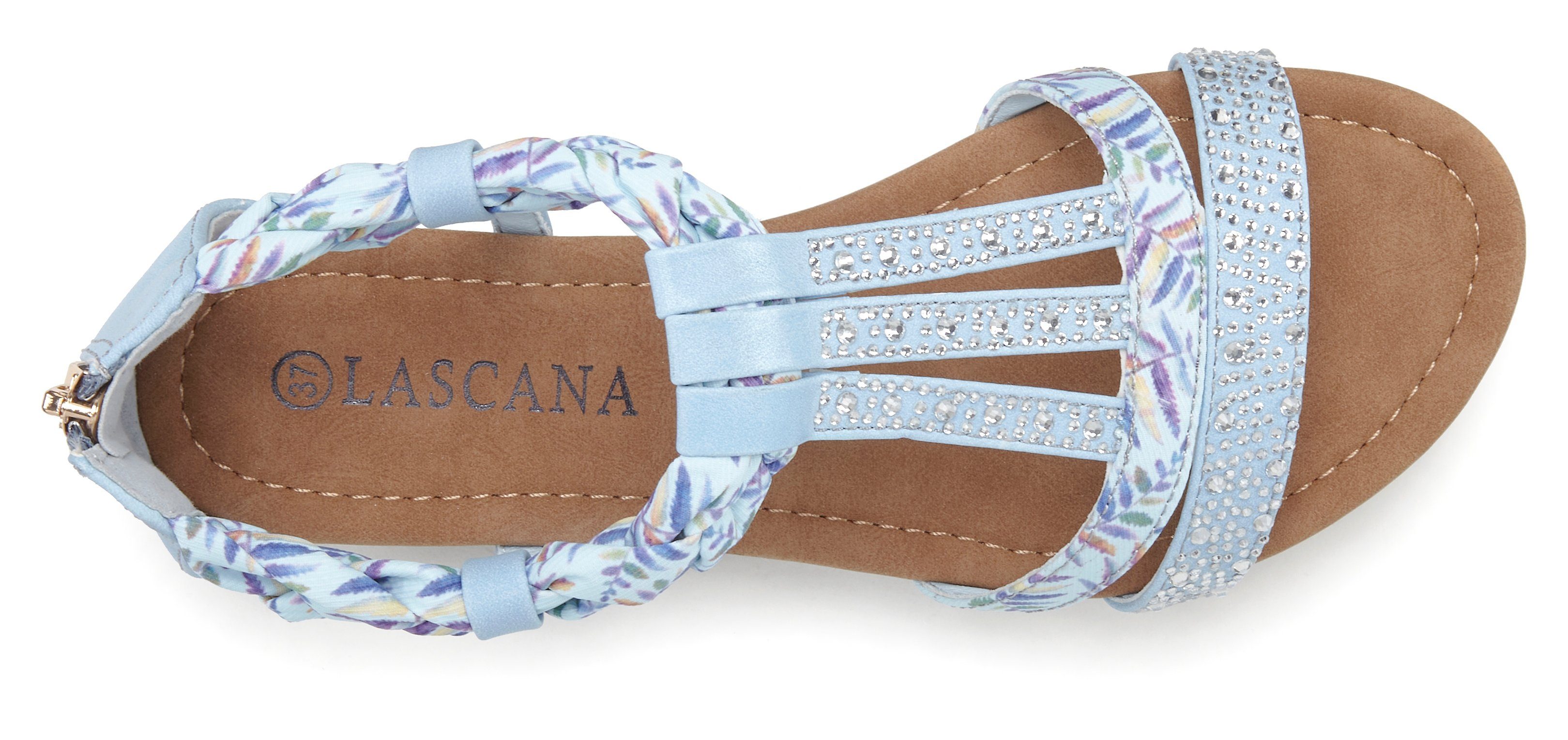 LASCANA Sommerschuh, Sandalette, offener Schuh, Sandale mit aufwendiger Verzierung VEGAN