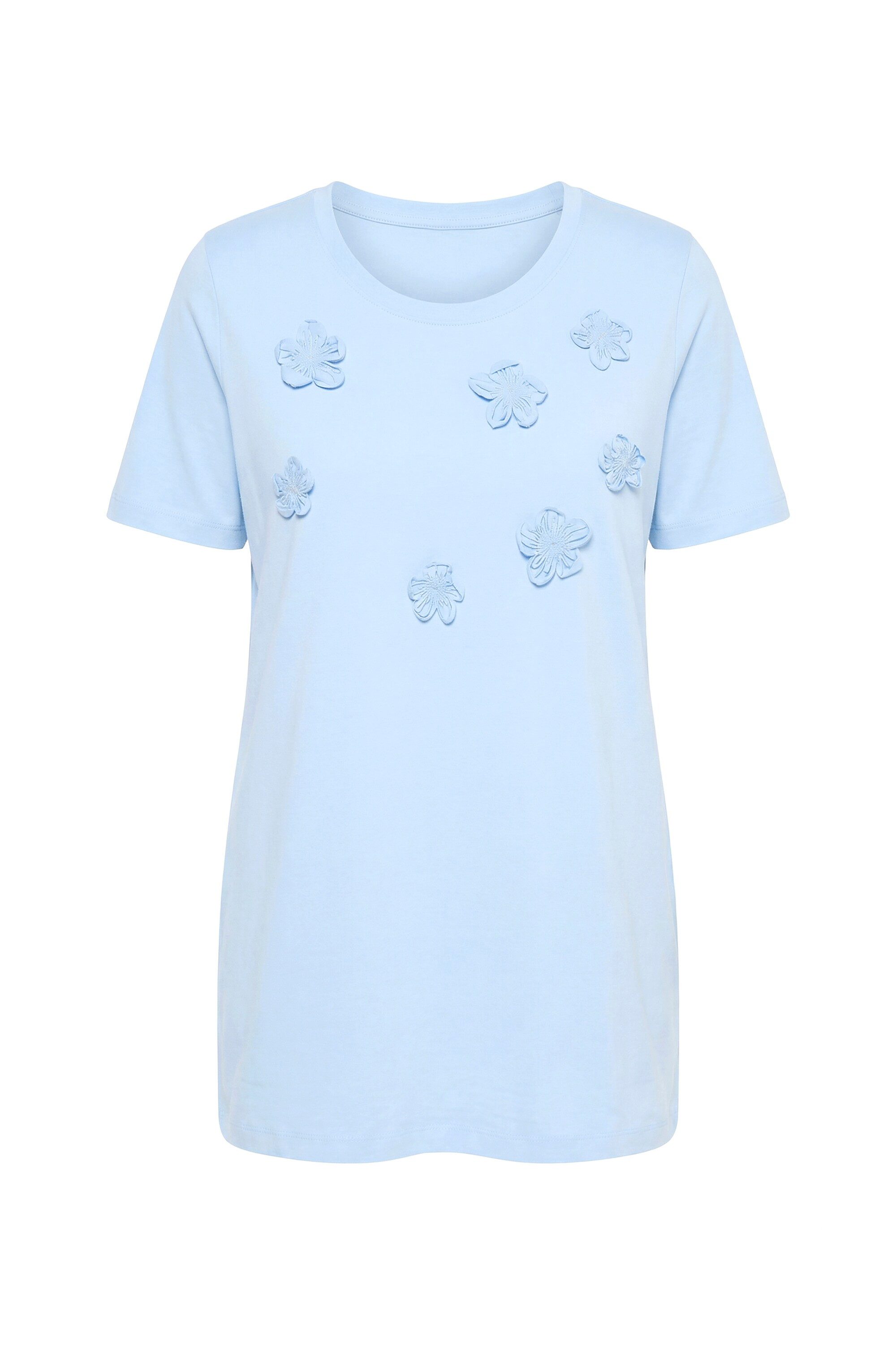 T-Shirt T-Shirt A-Linie3D-Blüten Halbarm