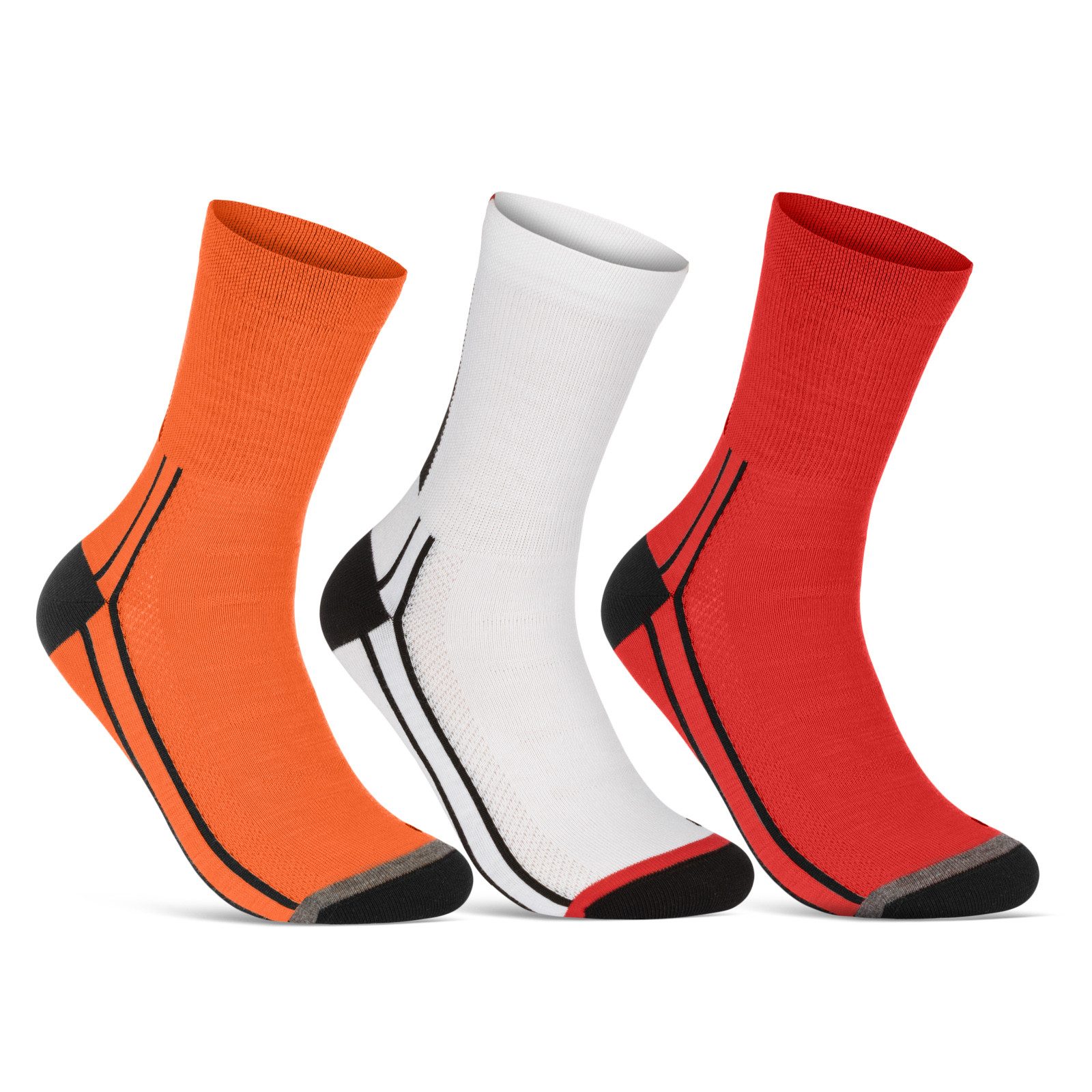 sockenkauf24 Funktionssocken Coolmax Fahrrad-Socken für Herren & Damen (3-Paar) Atmungsaktive Radsport Socken 50301P WP