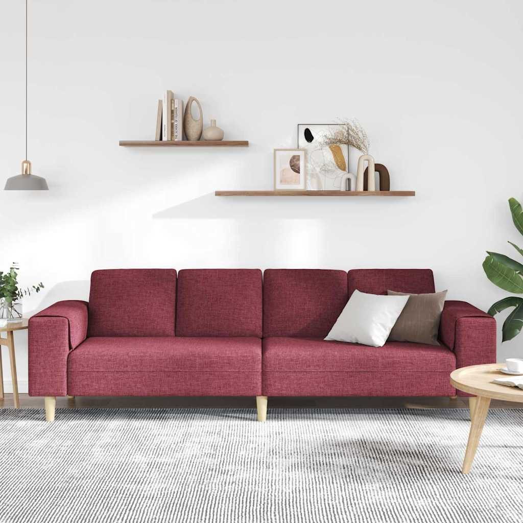 vidaXL Sofa Sofa Set Weinrot Stoff, günstig online kaufen