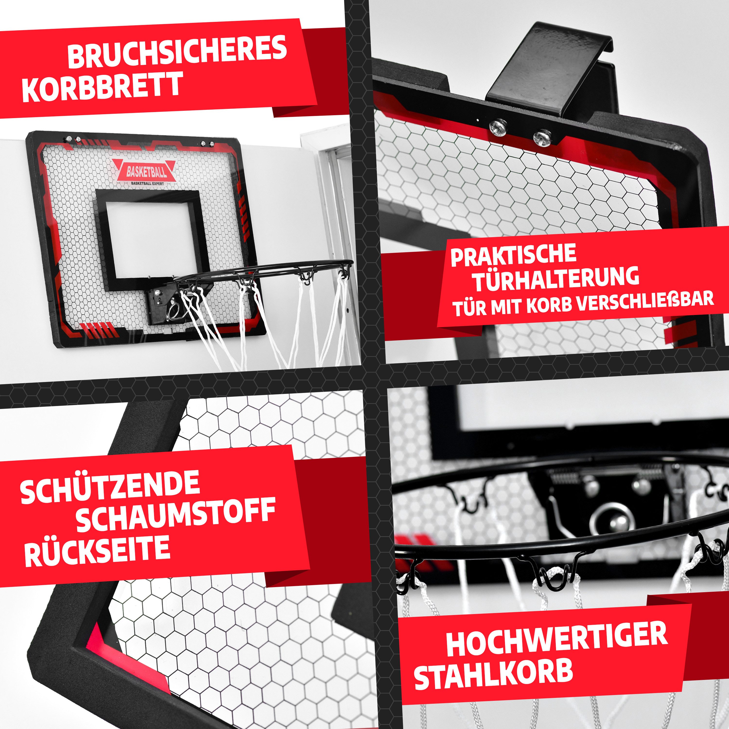 VALENESS Basketballkorb VALENESS® Mini Basketballkorb Indoor [für Tür & Wandmontage] Zähler (1-St)