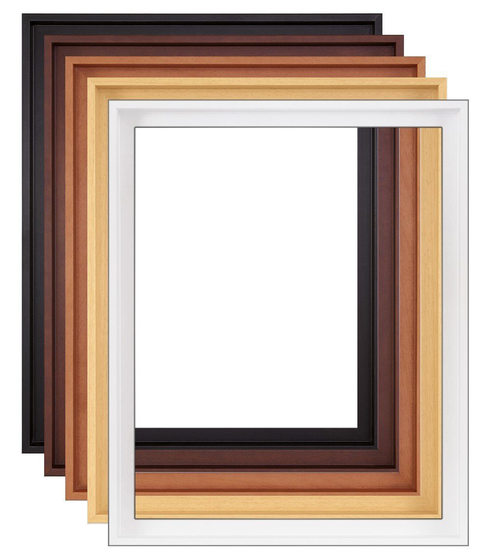 myposterframe Einzelrahmen Mira Schattenfugen Rahmen Leerrahmen für Leinwand, (1 Stück), 20,3x25,4 cm, Schwarz matt, Echtholz