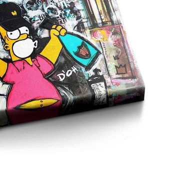 DOTCOMCANVAS® Leinwandbild Simpson Collage, Simpsons Leinwandbild quer comic Pop Art Collage lifestyle Champagner