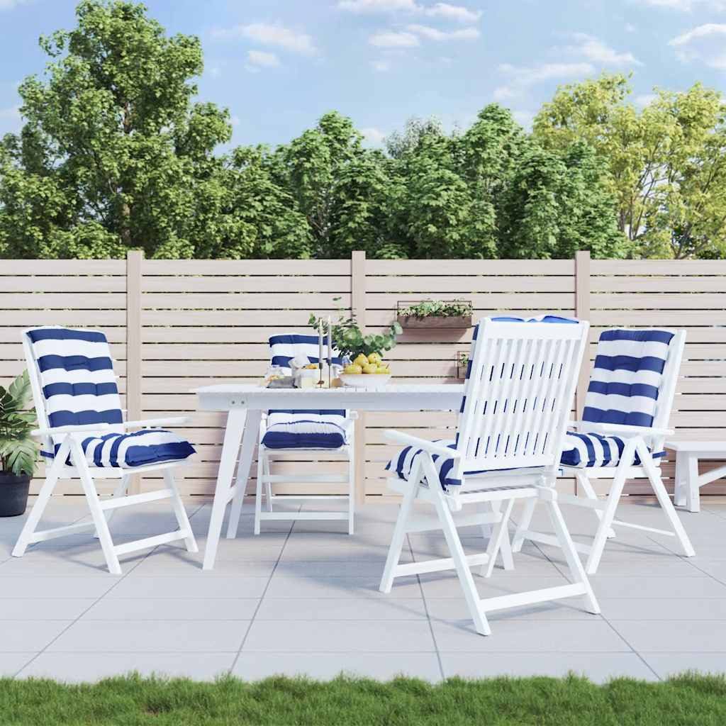 vidaXL Sitzkissen vidaXL Outdoor-Kissen 4 stk. Stoff Blau-weiß gestreift 100 x 50 x 7 cm