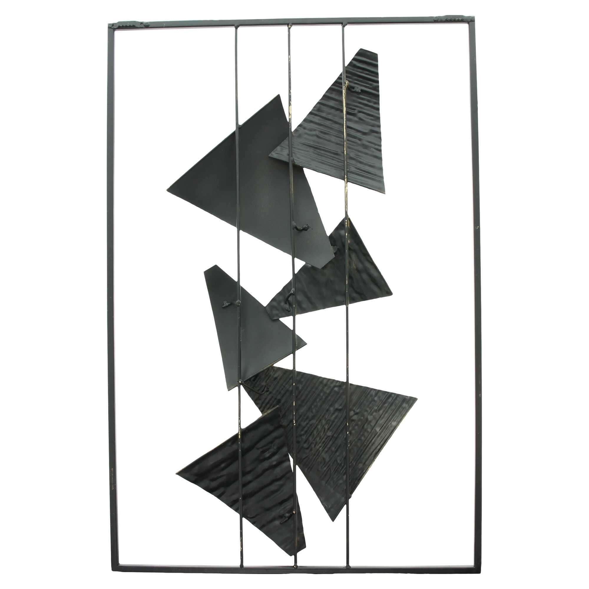 Dekoleidenschaft Metallbild "Abstrakt" 3D Wandbild aus Metall, 40x59 cm, Wanddeko, Wandschmuck, Abstrakt, Wanddekoration in beige braun gold, Wandobjekt, Wandgestaltung