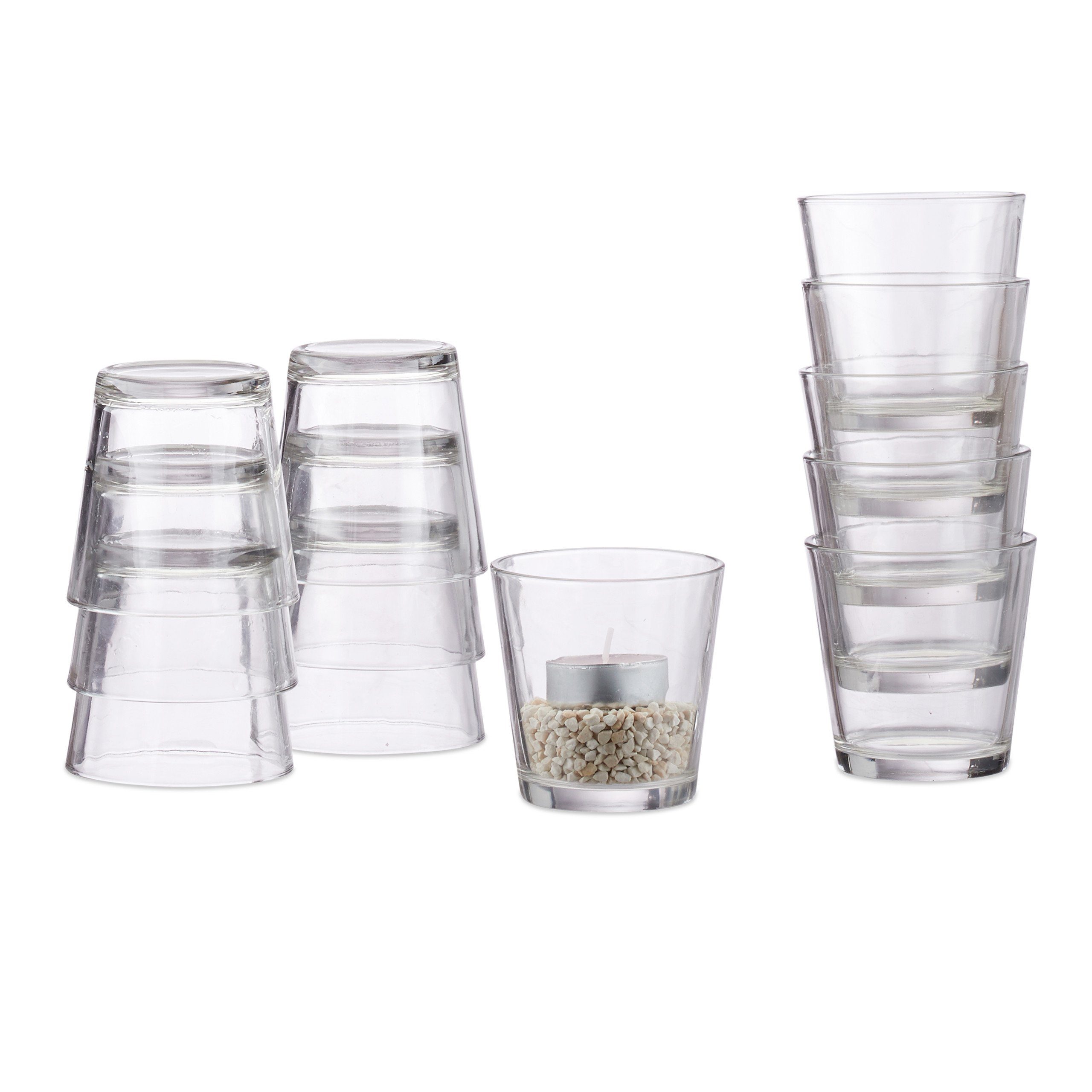 relaxdays Teelichthalter Teelichtgläser 12er Set günstig online kaufen