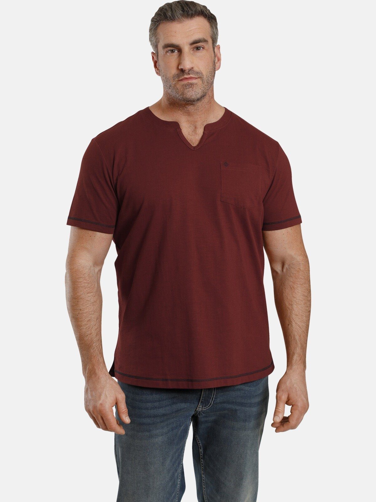 Charles Colby T-Shirt EARL KARLO mit Kontrastnaht (2er-Pack)