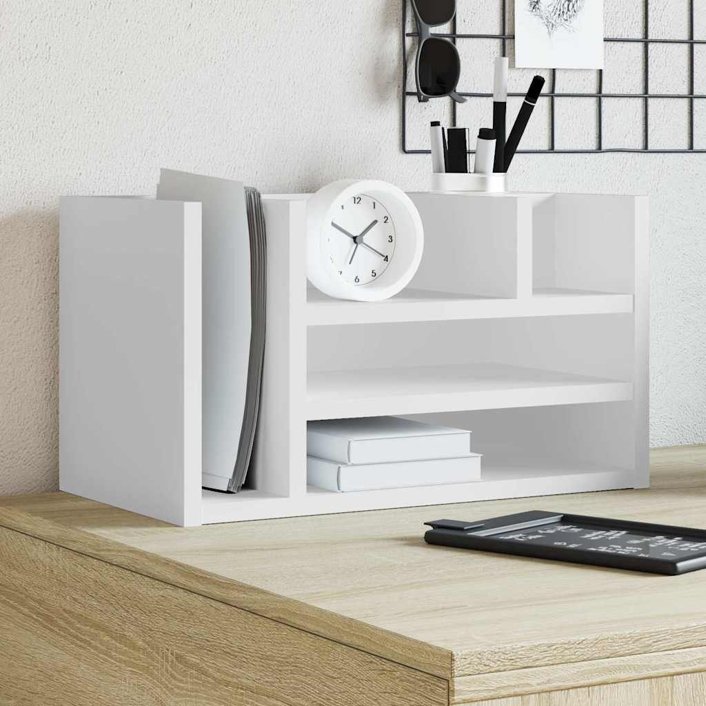vidaXL Organizer Schreibtisch-Organizer Weiß 44,5x24x25 cm Holzwerkstoff – Bild 2 von 5