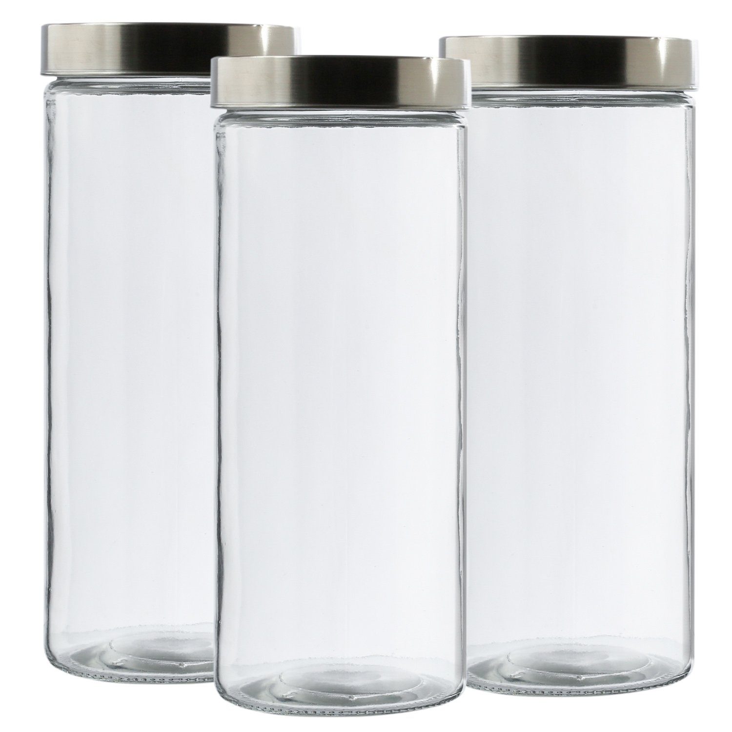 Vorratsdose Glasbehälter (3-tlg) 3St, XL Vorratsglas GAUMENKICK Aufbewahrungsglas Vorratsglas 2,2Liter Glas,