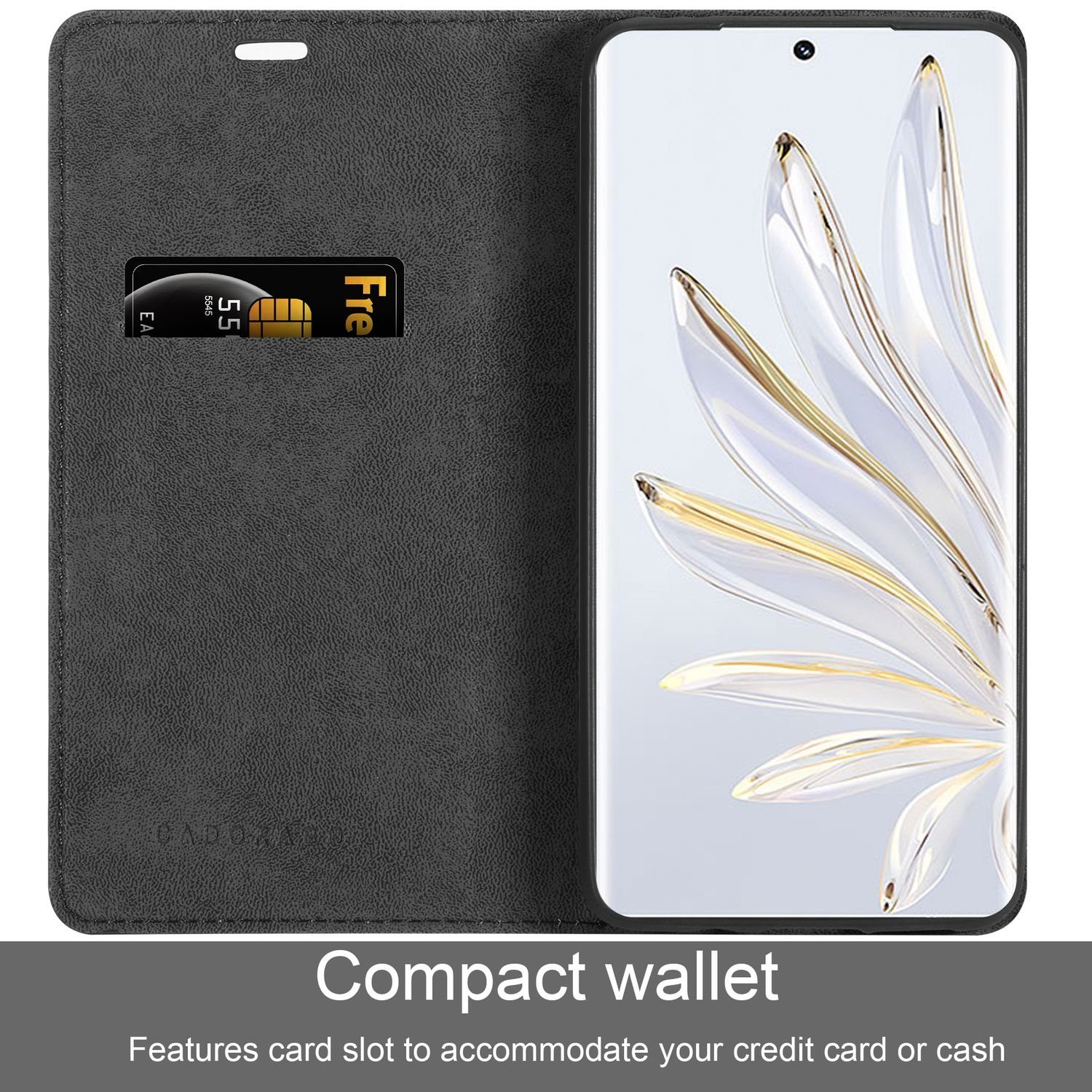 Cadorabo Handyhülle für Honor 70 Hülle Honor 70, Hülle Schutzhülle mit Standfunktion, Magnetverschluss und Kartenfach