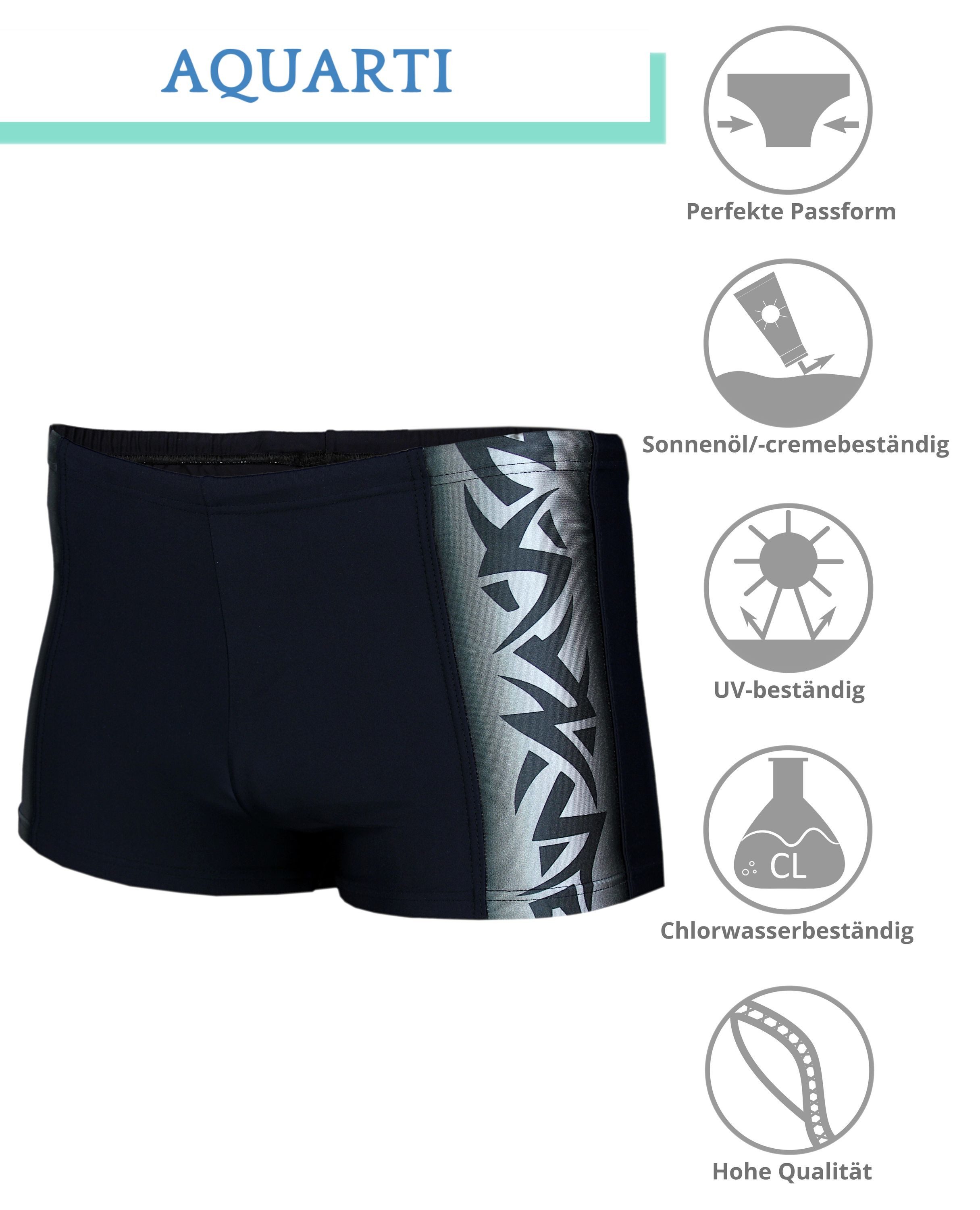 Aquarti Badehose Aquarti Herren Kurze Badehose mit Streifen – Bild 3 von 5