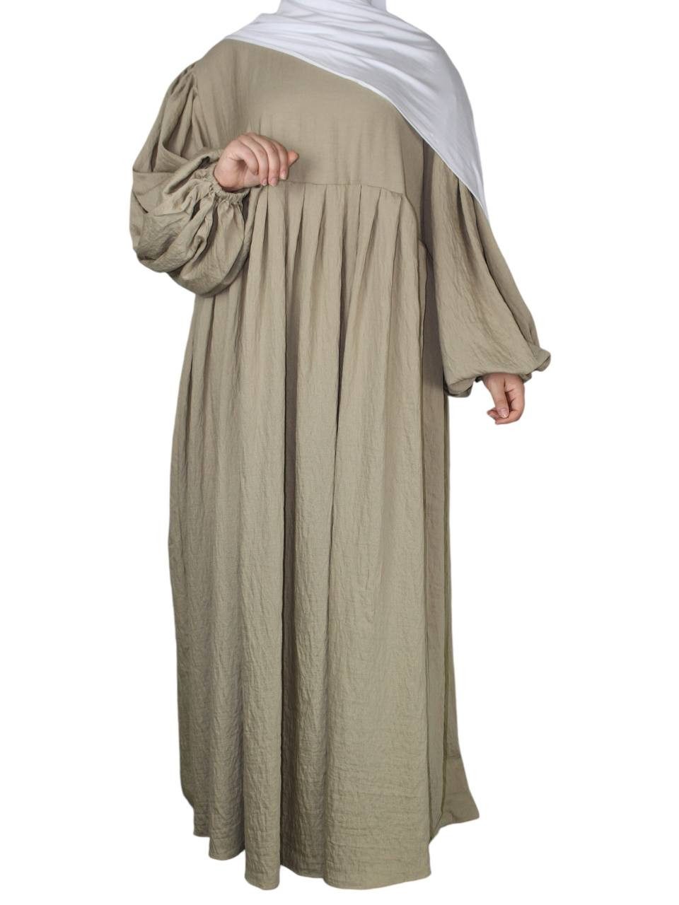 Aymasal Ballonkleid Oversized Ballonärmel Leinenabaya Aurora günstig online kaufen