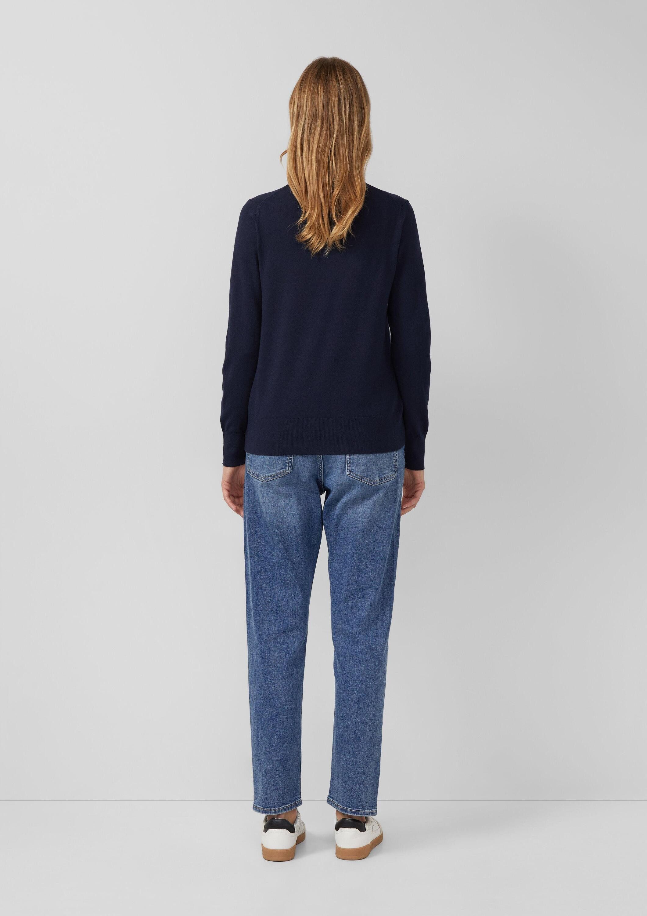 s.Oliver Longpullover Strickpullover Rollkragenpullover aus Viskosemix