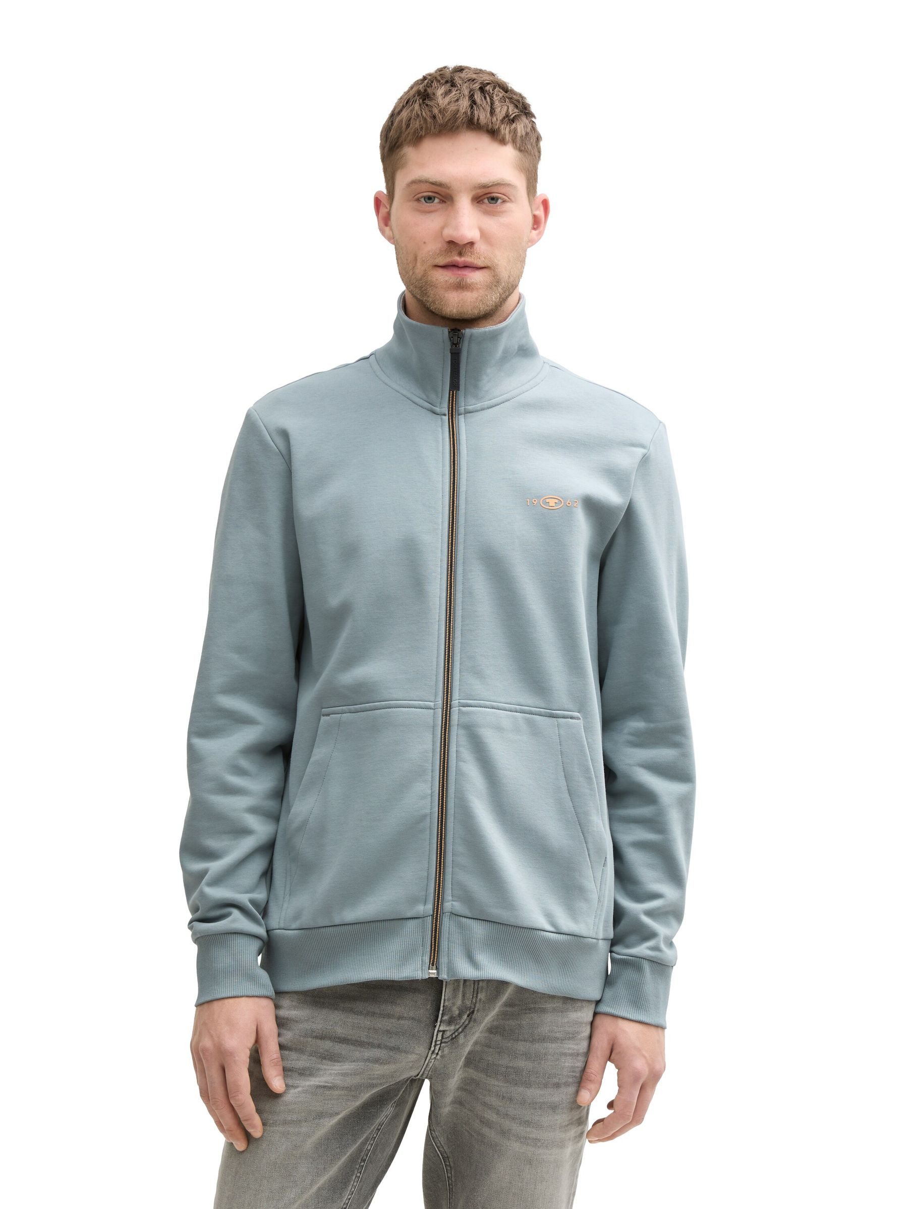 Tom Tailor Herren Sweatjacke PRINTED STAND-UP - Regular Fit günstig online kaufen