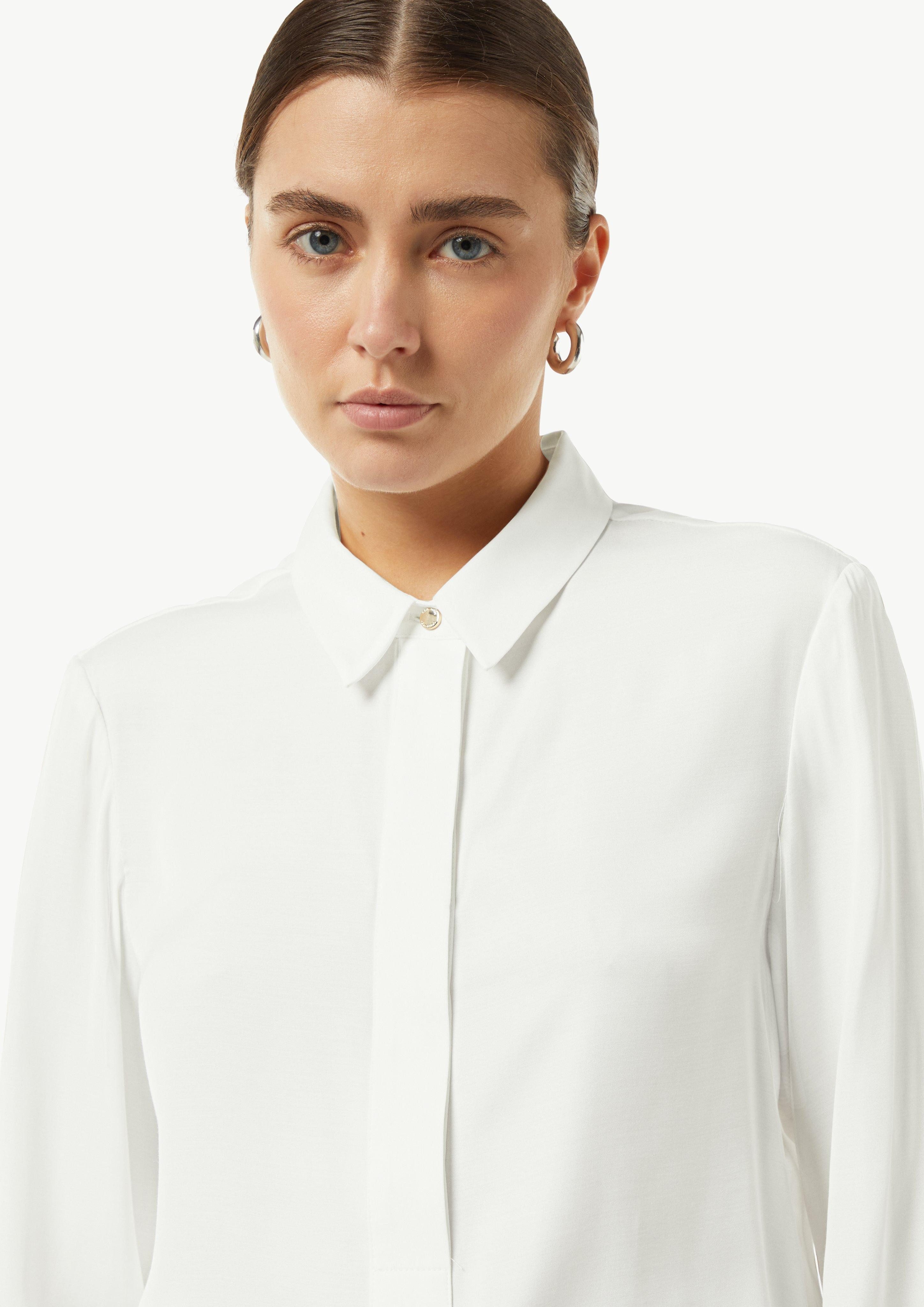 Comma Langarmbluse Elegante Satinbluse mit verdeckter günstig online kaufen