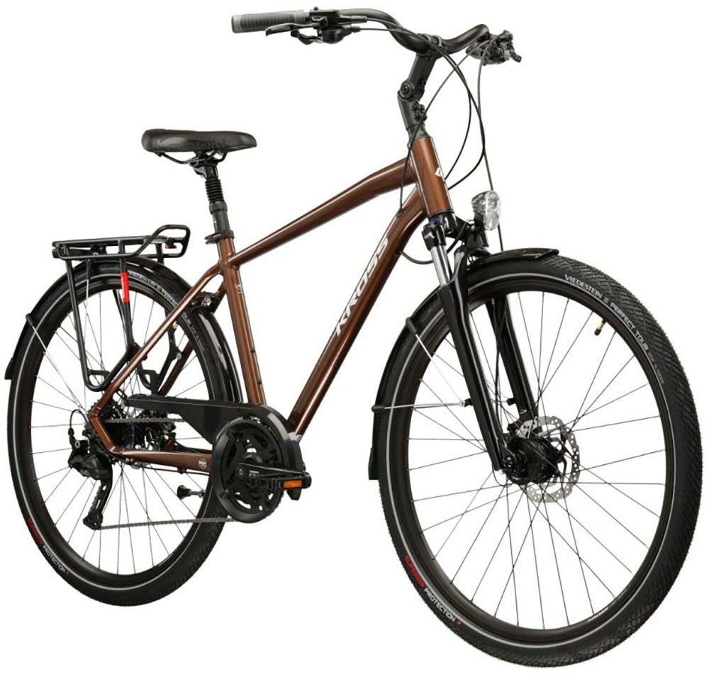 Kross Trekkingrad Herren-Trekkingrad 28" Trans 5.0 Braun 18 Gänge, 18 Gang Shimano CUES U3020 Schaltwerk, Kettenschaltung