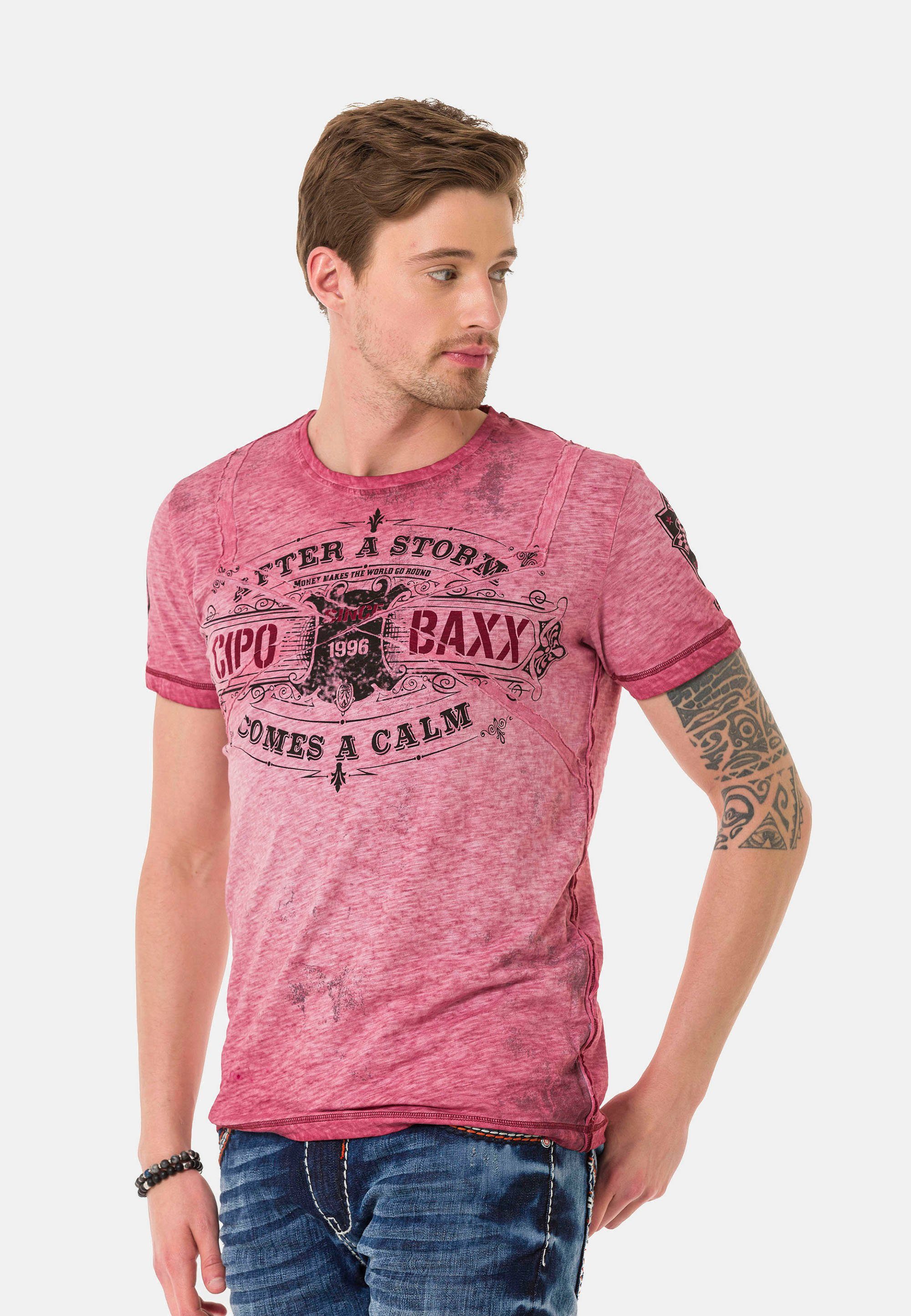 & im Cipo T-Shirt Baxx VintageLook rosa