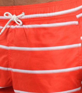 Blend Bikini-Hose BLEND Salvio Herren Bade-Hose bequeme Badeshorts 20711227 Freizeit-Hose Rot/Weiß