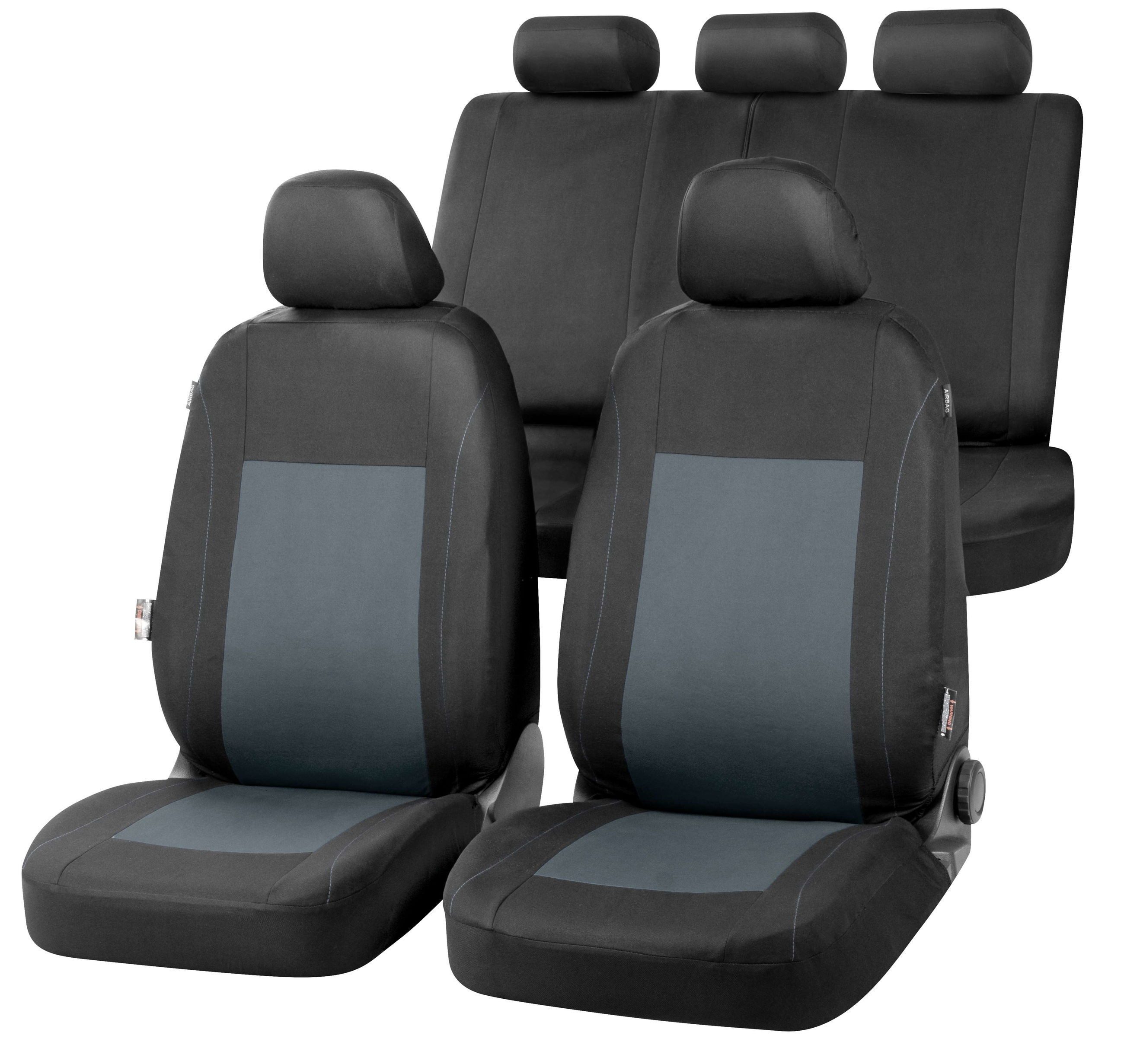 CarComfort Autositzbezug Autositzbezug Sandray, 2 Vordersitzbezüge 2tlg, 1 Rücksitzbezug 3tlg, 5 Kopfstützenbezüge, 12-tlg.