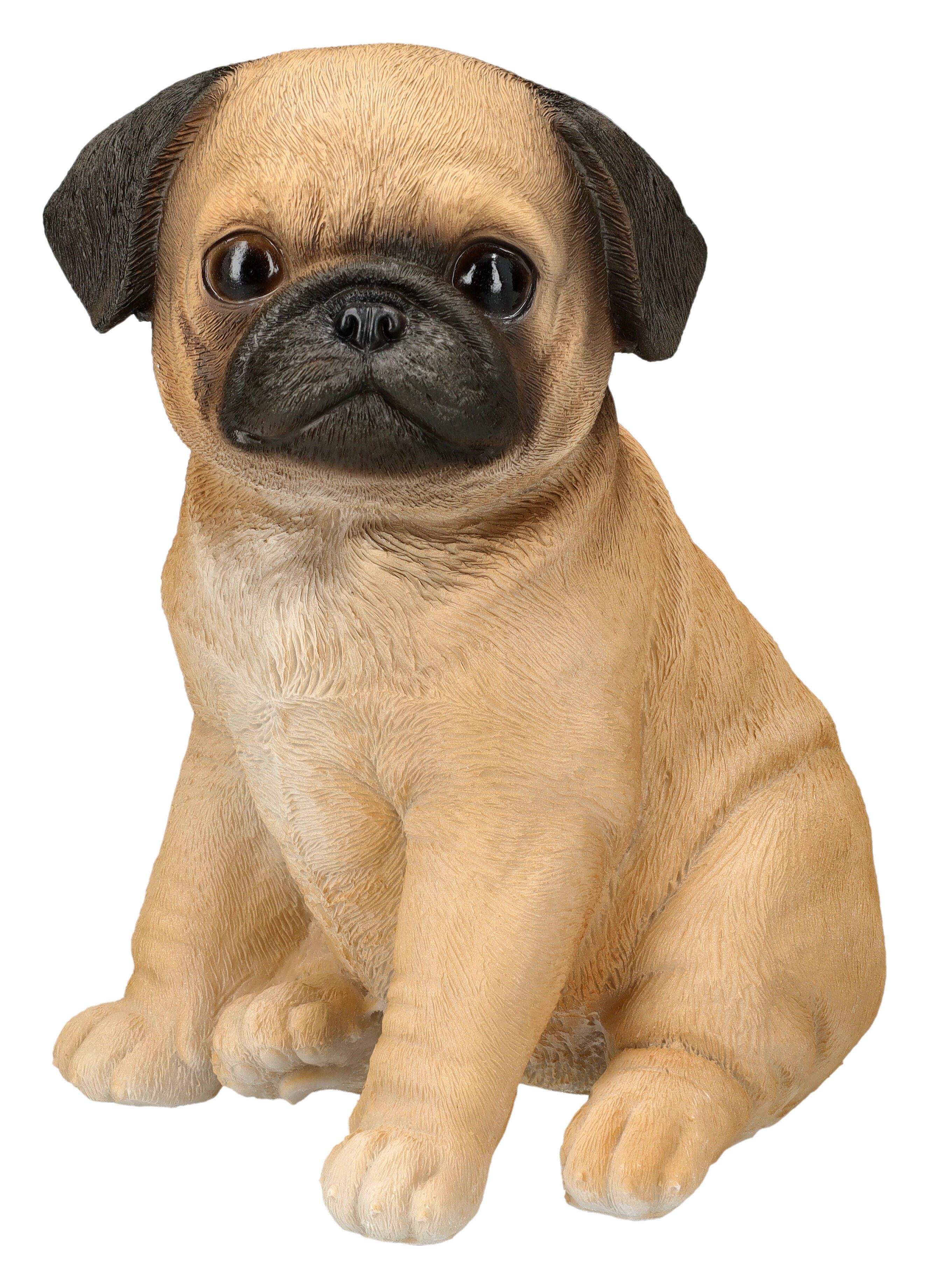 Figuren Shop GmbH Tierfigur Mops Figur – Hundefigur Statue Deko Sammlerfigur Hund Skulptur 17 cm