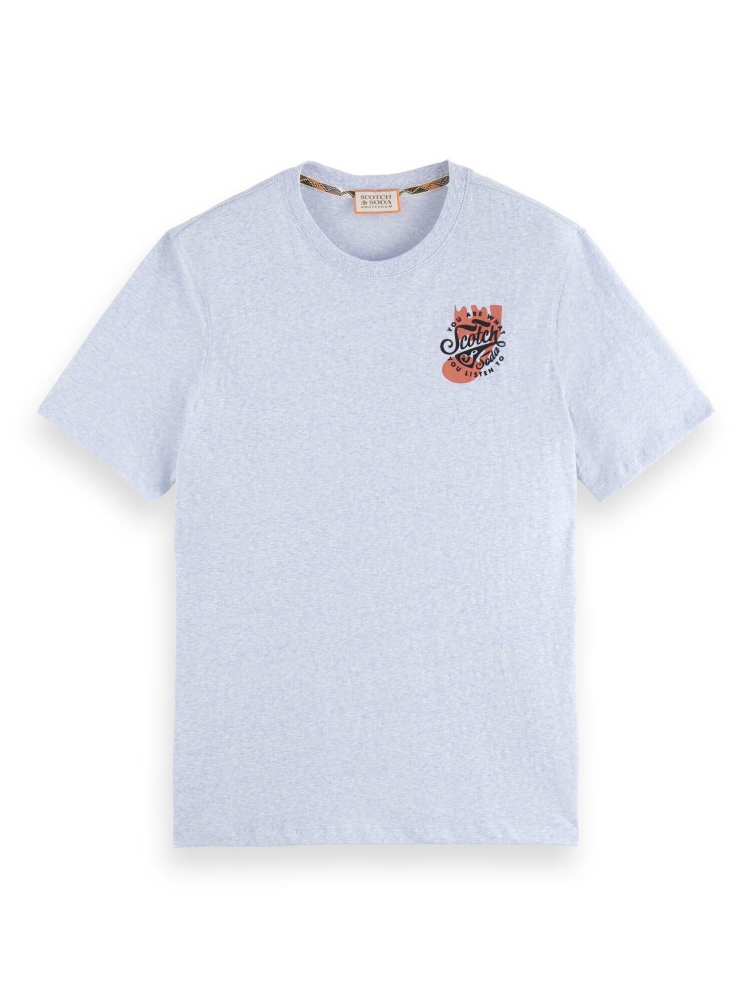Scotch & mit (1-tlg) und hellblau Shirt Rundhalsausschnitt Soda T-Shirt Kurzarmshirt
